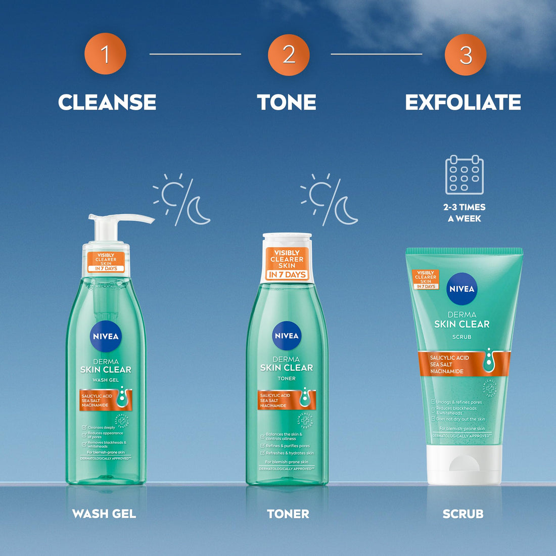 NIVEA Derma Skin Clear Scrub (150ml), Exfoliating Face Scrub, Salicylic Acid Face Wash Enriched with Niacinamide to Unclog Pores and Refine Textures, For Blemish-Prone Skin
