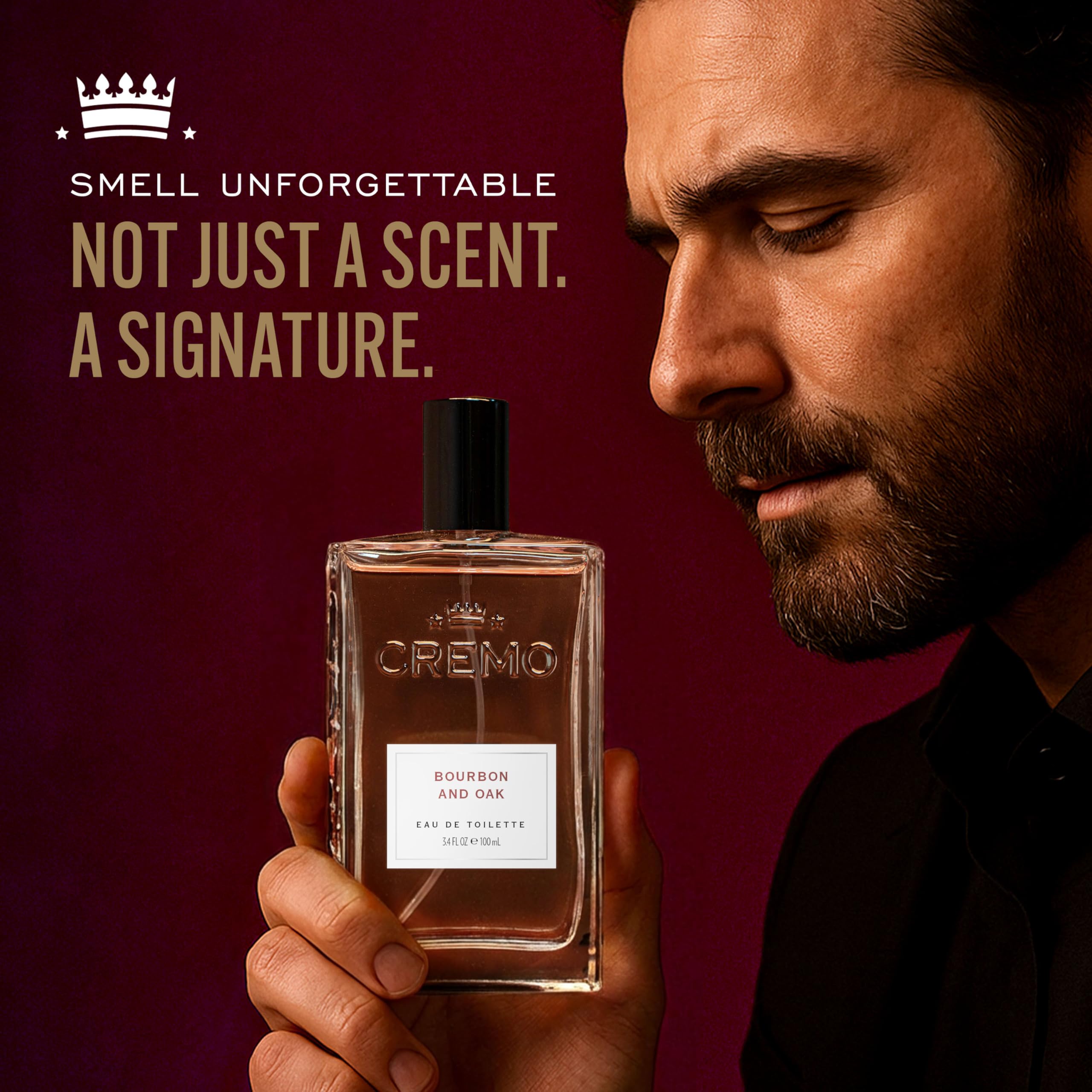 Cremo Men's Eau de Toilette, Spice and Black Vanilla Cologne for Men, Spicy Men's Perfume Gift for Men, 100 ml