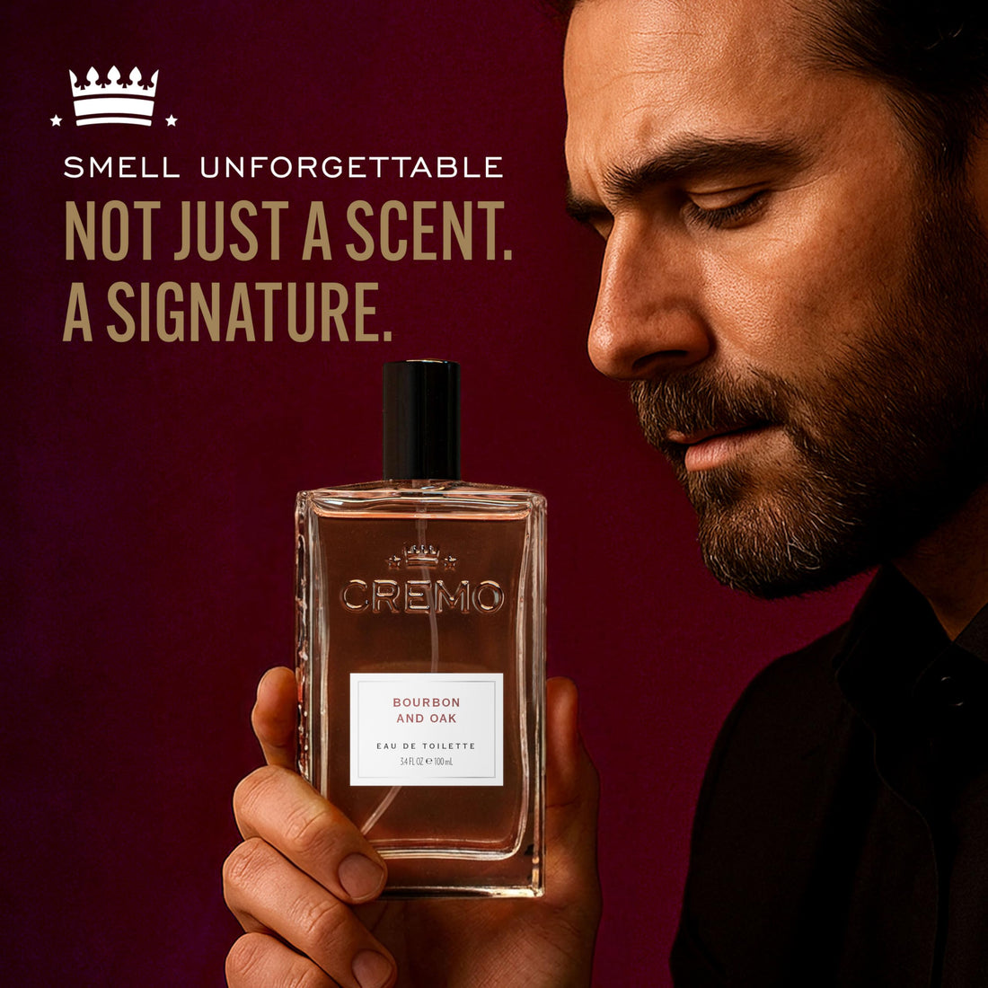 Cremo Men's Eau de Toilette, Spice and Black Vanilla Cologne for Men, Spicy Men's Perfume Gift for Men, 100 ml
