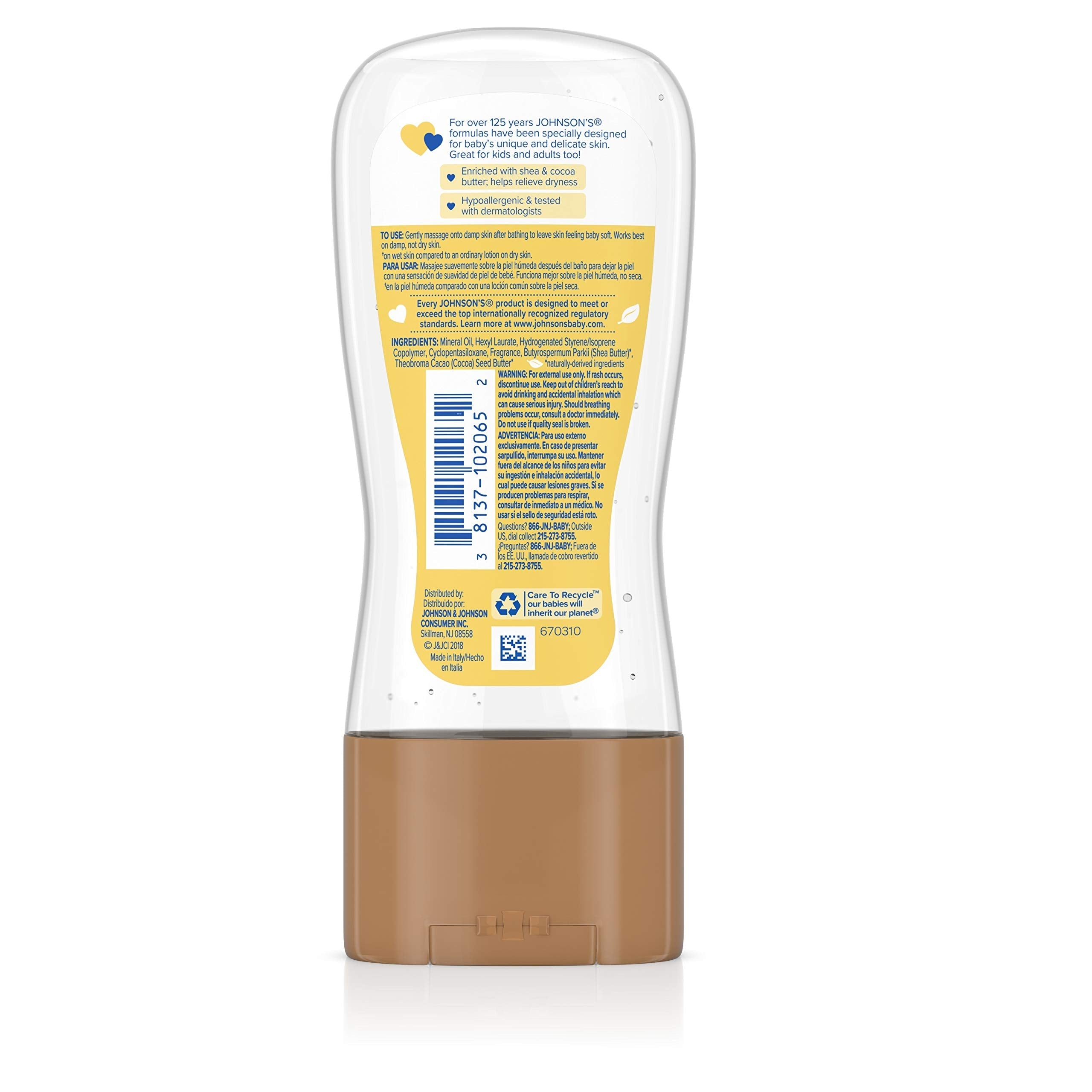 Johnson's Baby Oil Gel Enriched With Shea and Cocoa Butter, Great for Baby Massage, 6.5 fl. oz (Packaging May Vary) Halalzen