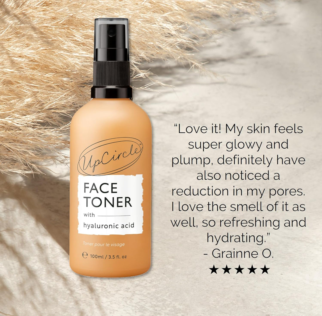 UpCircle Face Toner with Hyaluronic Acid + Salicylic Acid 100ml - for Balancing, Plumping + Soothing - Mandarin Fruit Water, Chamomile Extract + Glycerin - Natural, Vegan + Cruelty-Free