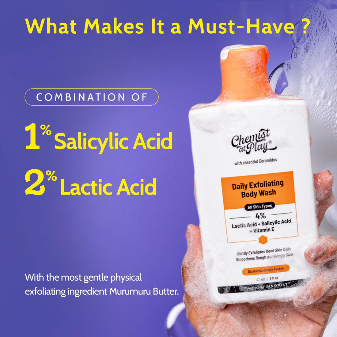 Chemist at Play Brightening Body Wash | Alpha Arbutin & Vitamin C | Fades Dark Spots & Evens Skin Tone | Glycolic Acid | Sulphate Free | 236ml