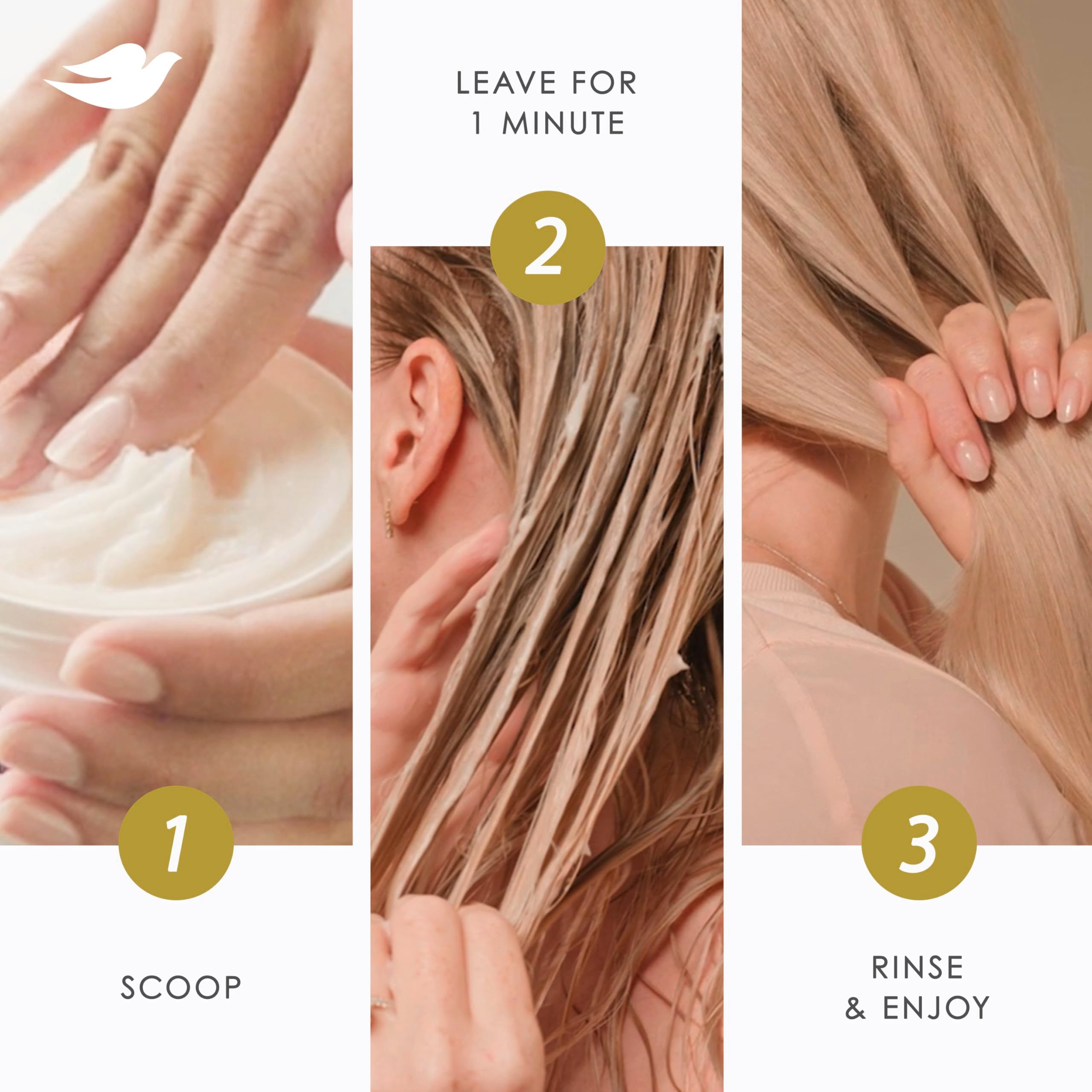 Dove Hair Intensive Repair 10in1 Serum Mask for Damaged Hair with Bio-Protein Care Technology and Amino Serum 9.2 fl oz Halalzen