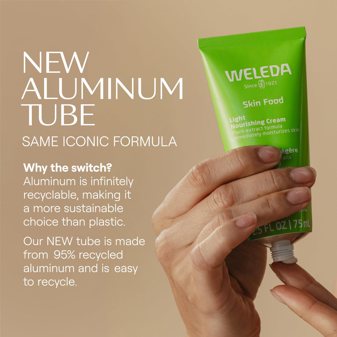 Weleda Skin Food Light, Dry Skin Moisturiser, Moisturising Cream & Primer, Face & Body, For Men & Women, Multiple Uses, 100% Certified Natural, Organic, 75ml