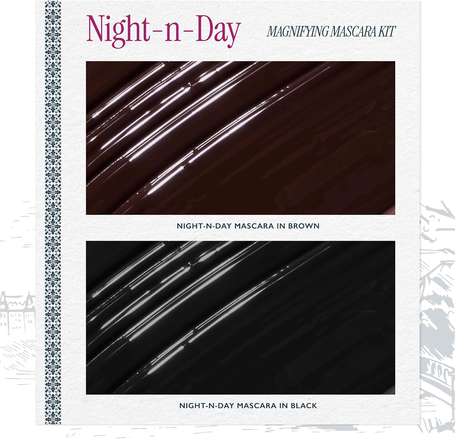 LAURA GELLER NEW YORK Night-N-Day Magnifying Mascara Kit, Holiday ’25 – Black & Brown Duo for Length, Lift & Definition – Buildable, Clump-Free Formula for Natural Day Looks & Bold Night Glam Halalzen