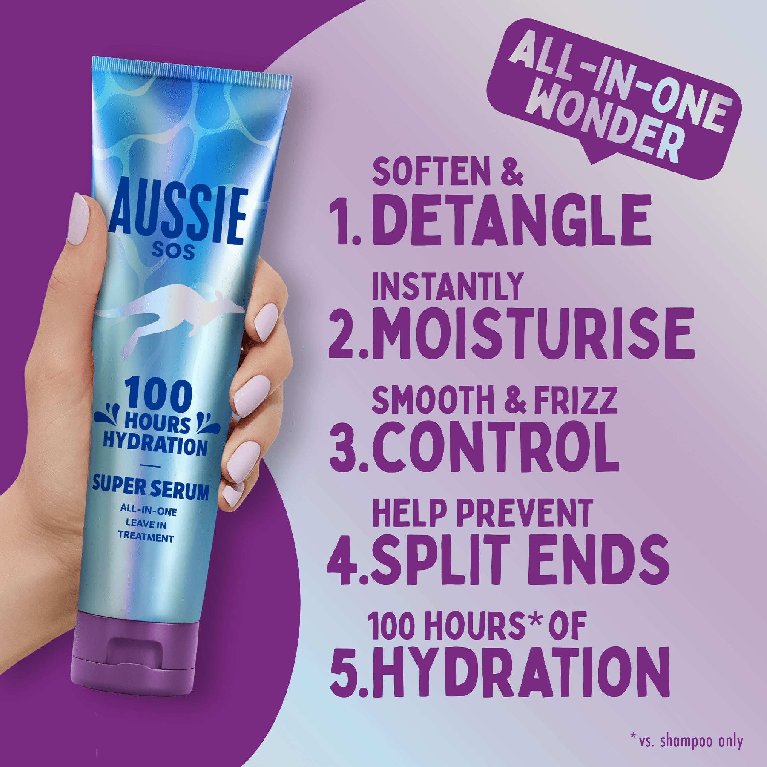 Aussie Oh My Gloss Moisture-Mazing Leave-In Treatment Lightweight Serum 160ml, Moisture & Shine Booster for Dull Hair. With Jojoba, Safflower & Australian Macadamia Nut Oils. Vegan & Cruelty-Free