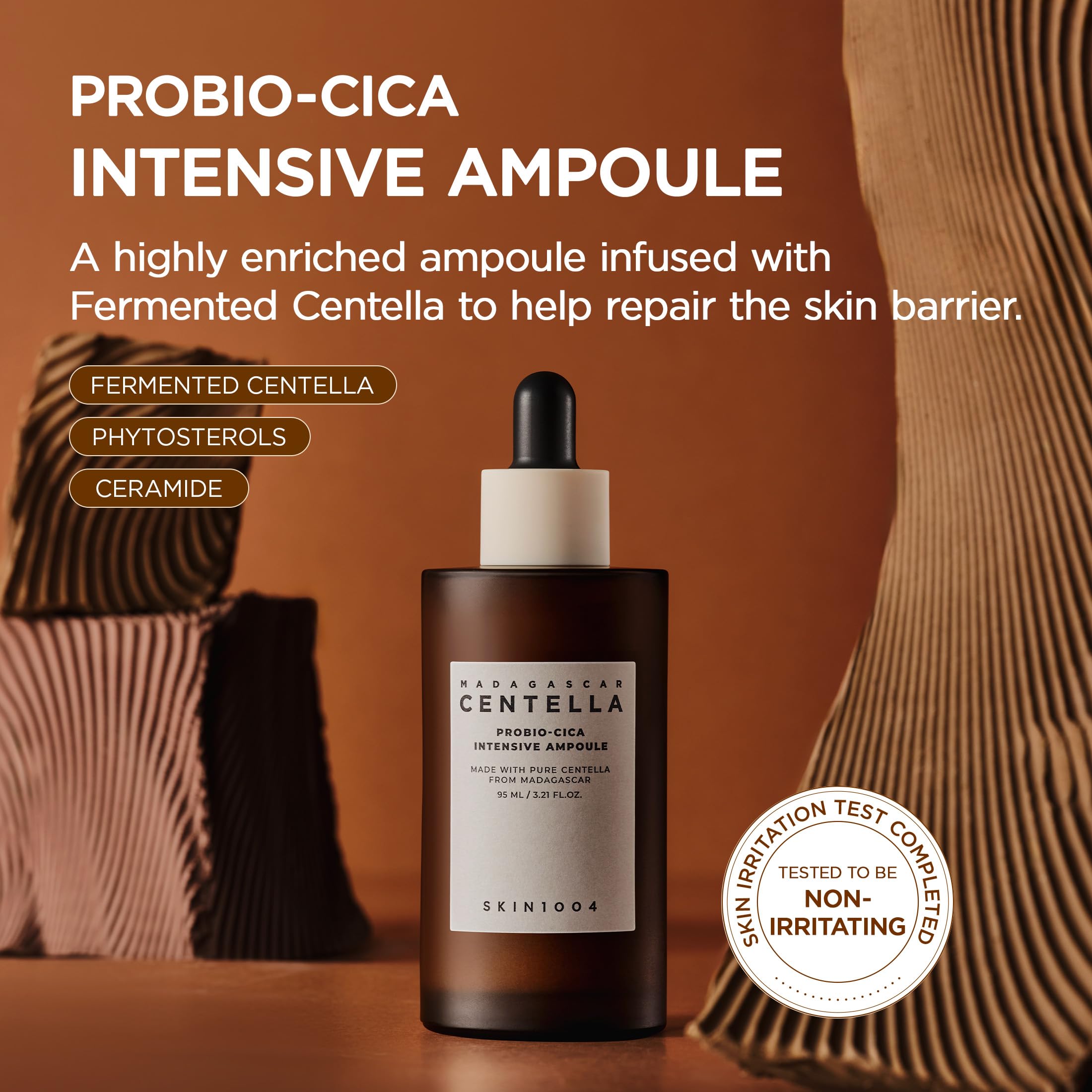 SKIN1004 Probio Cica Intensive Ampoule, Centella Serum for Face with Ceramide, Facial Serum for Nourishing & Soothing, Centella Ampoule for Skin Barrier Support, Korean Skin Care, 1.69fl.oz / 50ml Halalzen