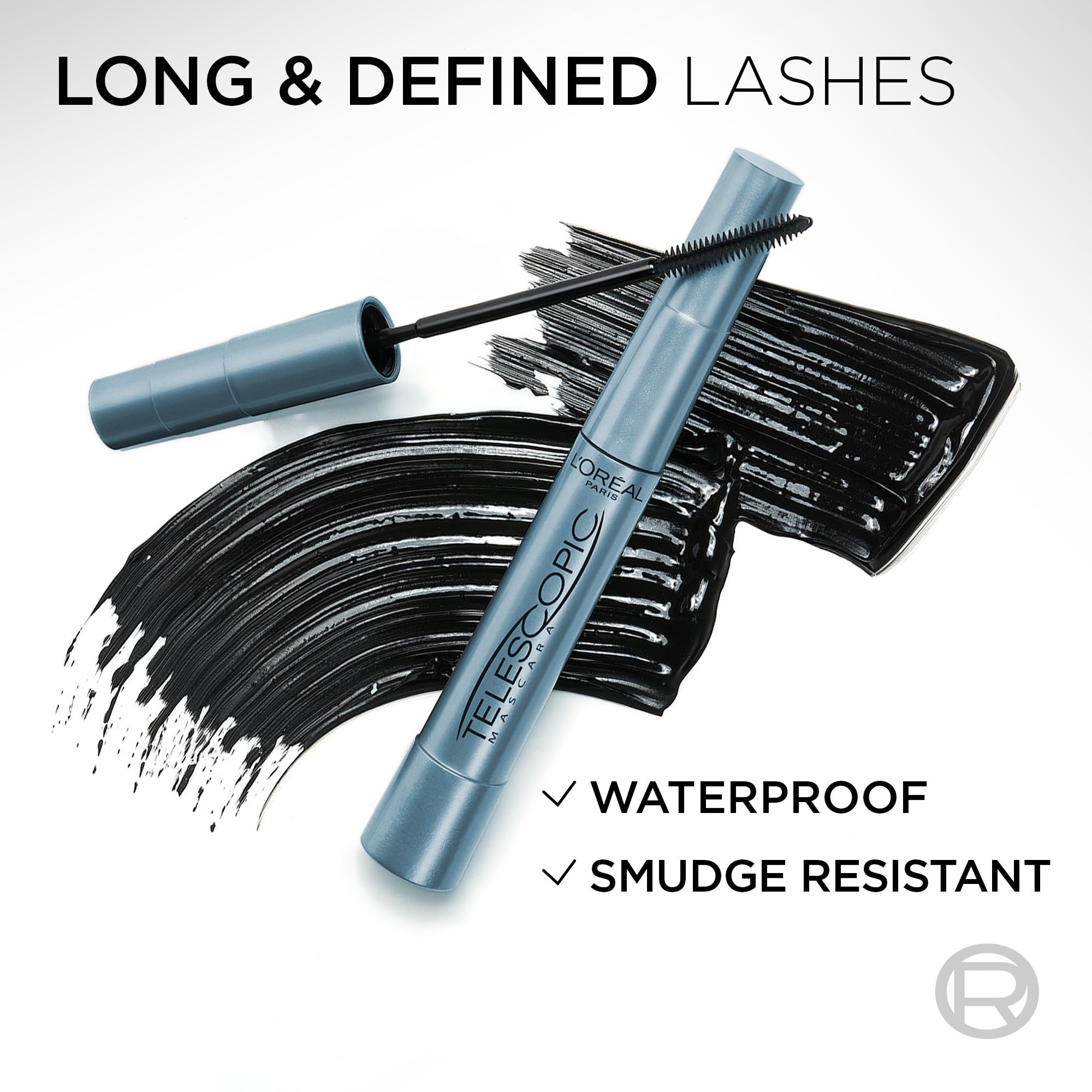 L'Oréal Paris Mascara, Telescopic Original Mascara to Achieve Dramatic Length & Definition, Up to +71% Lengthening Effect, Smudge-Resistant and Long-Wearing Formula for Up to 36H Wear, 8ml Halalzen