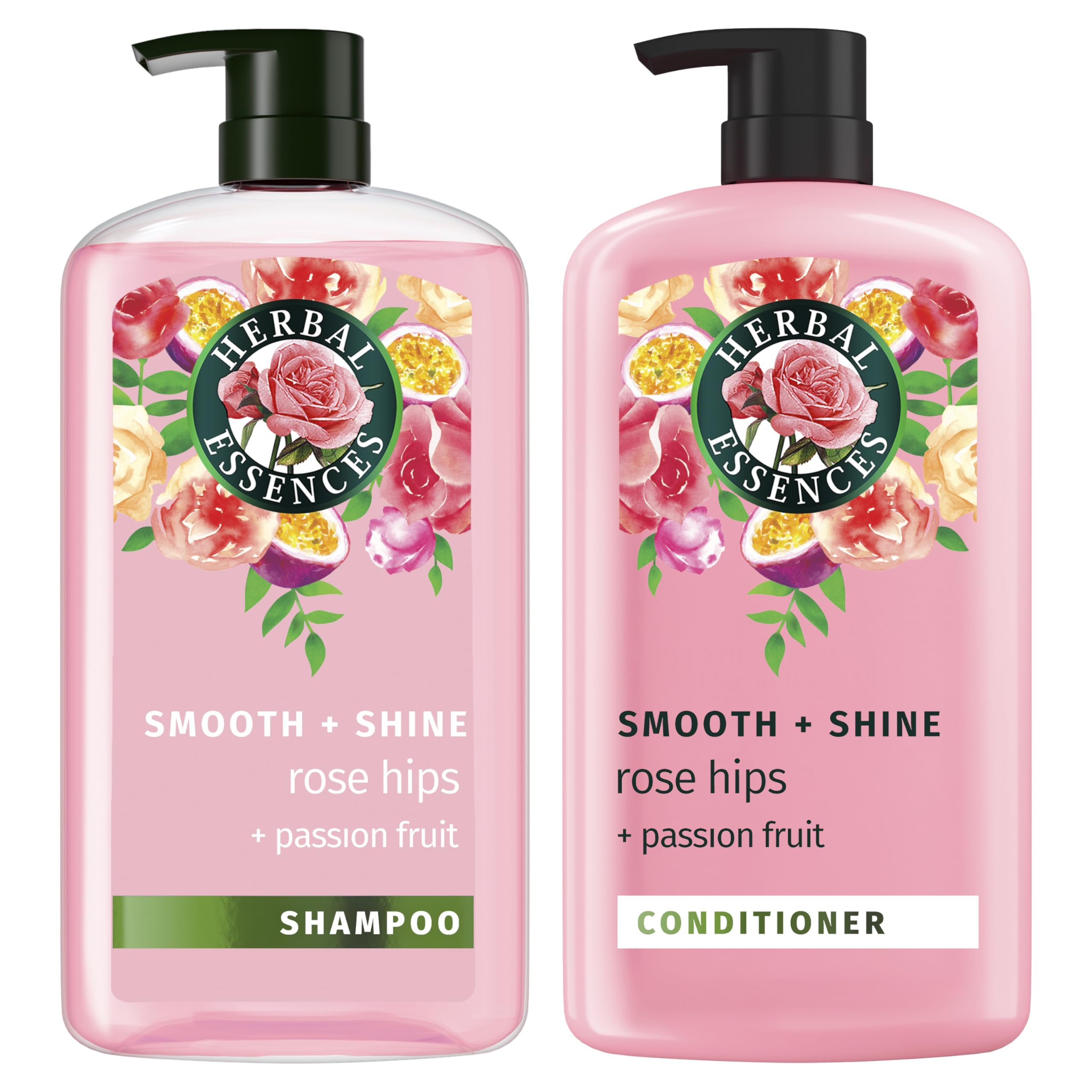Herbal Essences Shampoo & Conditioner Set, Rose Hips - Smooth Collection, Paraben-Free, Color-Safe, Shiny Hair with Jojoba & Vitamin E, 29.2 Fl Oz Each, 2-Pack Halalzen