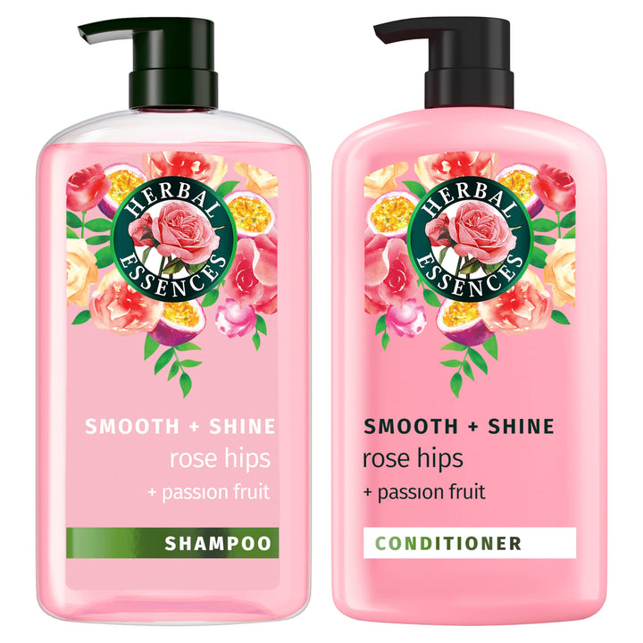 Herbal Essences Shampoo & Conditioner Set, Rose Hips - Smooth Collection, Paraben-Free, Color-Safe, Shiny Hair with Jojoba & Vitamin E, 29.2 Fl Oz Each, 2-Pack Halalzen