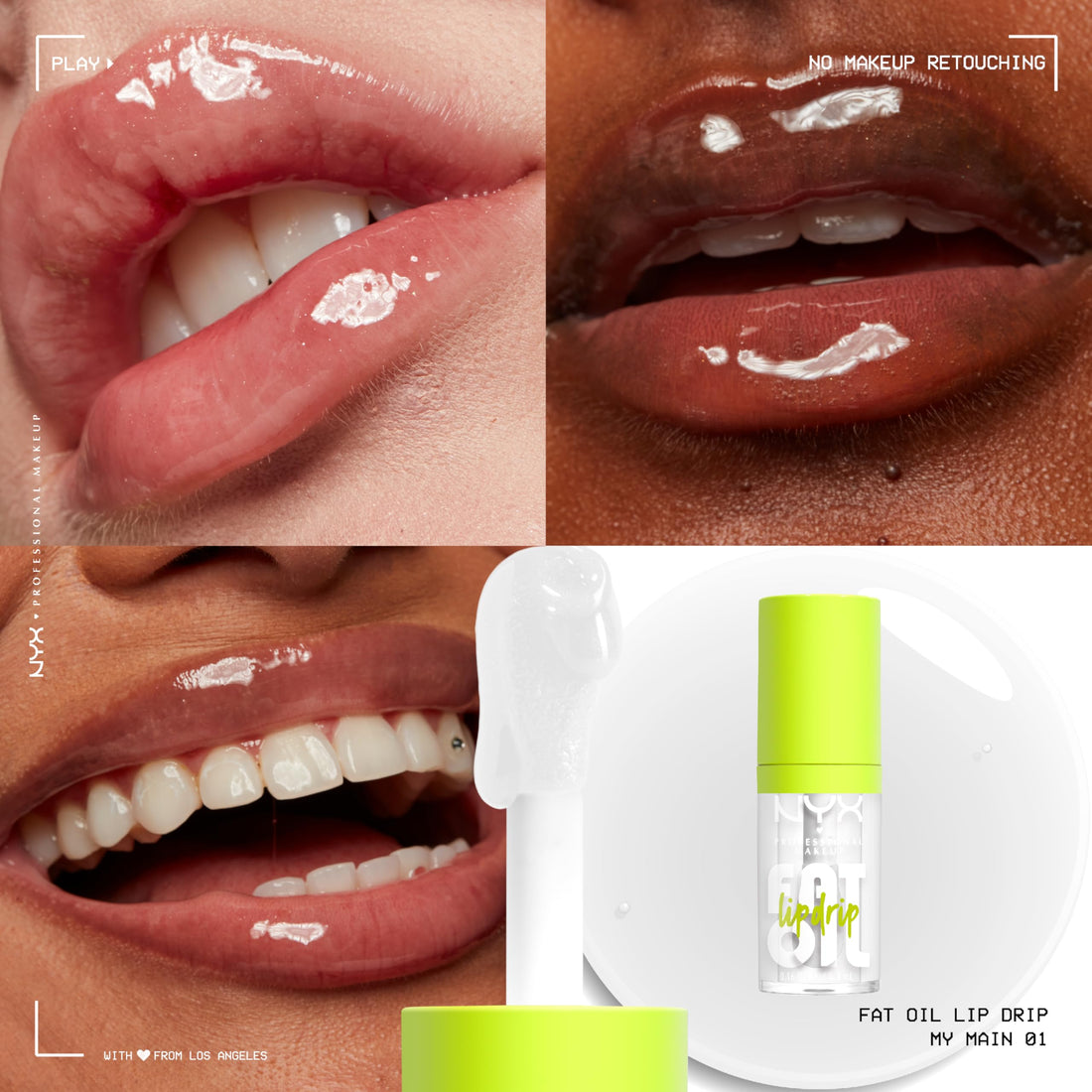 NYX Professional Makeup Lip Oil, Fat Oil Lip Drip, High Shine Tinted Gloss, 12hr Hydrating Lip Treatment with Squalane, Non-Sticky, Vegan, Shade: Splash Of Cream
