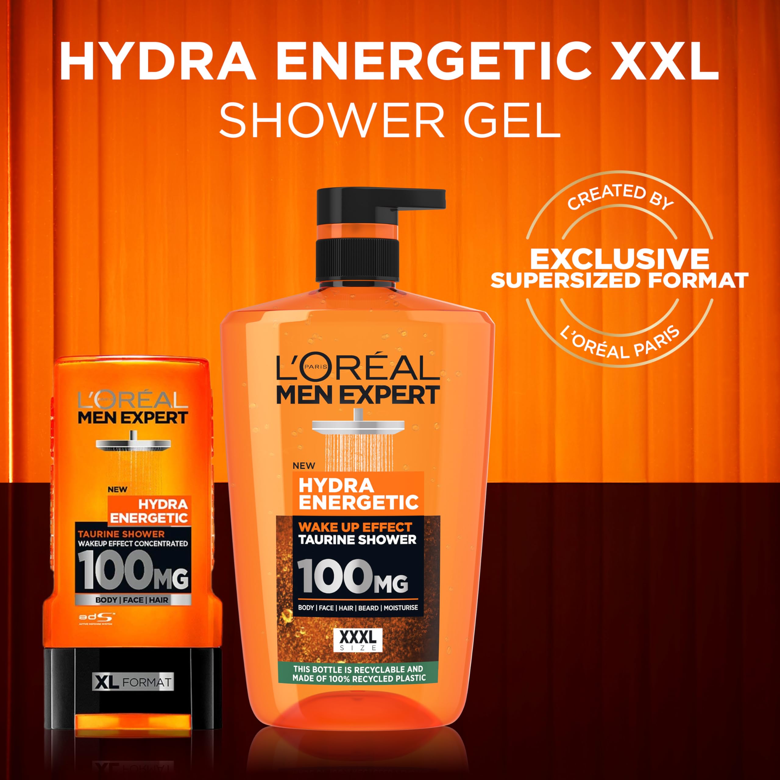 L'Oréal Men Expert, Pure Carbon, 5-in-1 XXXL Shower Gel, A Total Action Body, Face, Hair Wash, Shave and Moisturiser Powered By Carbon, Total 5-in-1 Action, Large 1L Pump