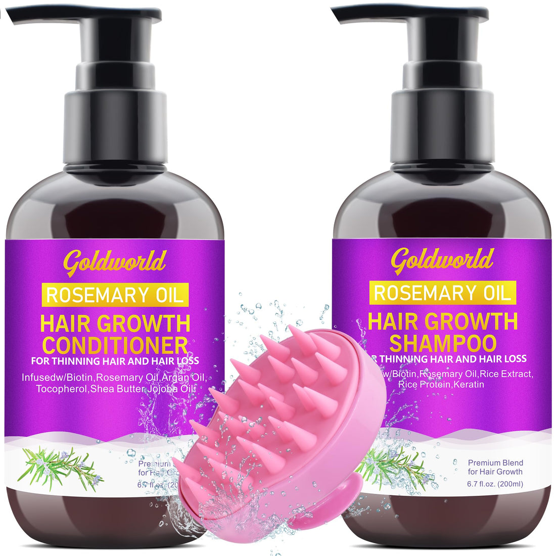 Rosemary Oil for Hair Growth,2x120ml Diluted Rosemary Oil and Hair Serum for Dry Damaged Hair,Proven Hair Loss Treatment & Hair Thickening Products