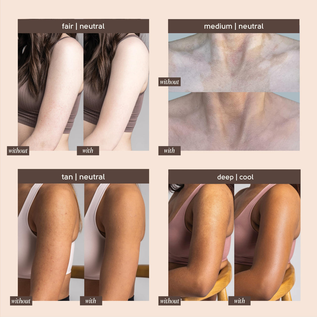 Tinge Body Makeup, wasser- und wischfest, mittlere Deckkraft, hält bis zu 48 Stunden, für alle Hauttypen, parfümfrei, vegan, hergestellt in den USA, 100 ml – Fair Warm