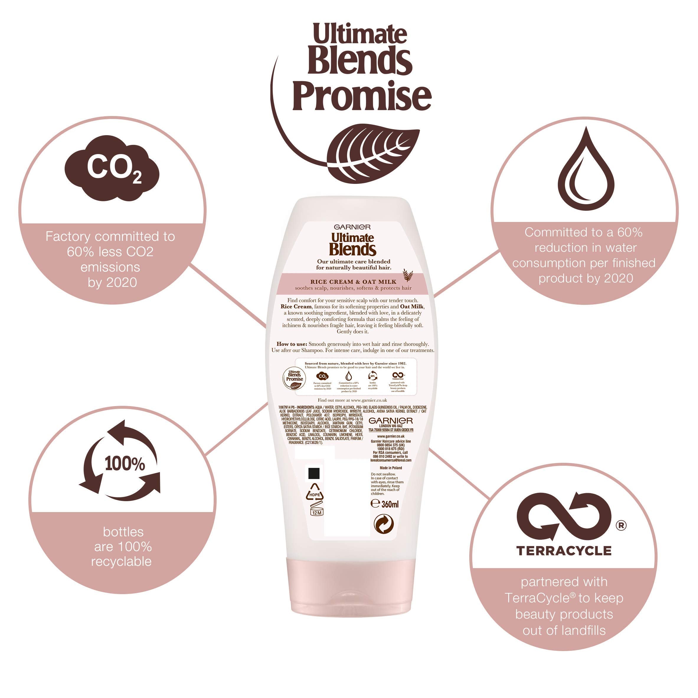 Garnier Ultimate Blends Shampoo & Conditioner Set | Delicate Oat With Rice Cream & Oat Milk Soothing for Sensitive Scalp & Fragile Hair | 400 ml