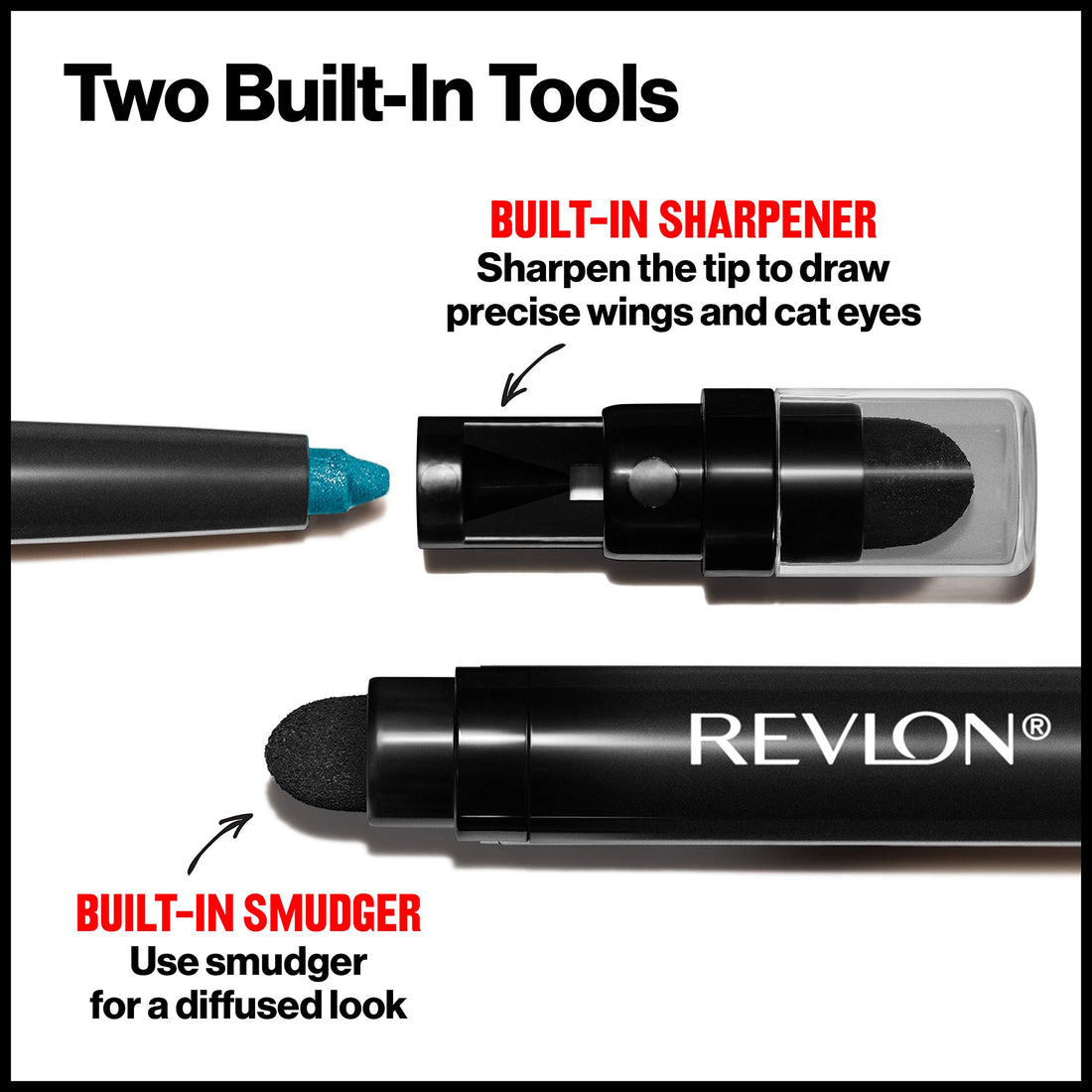 Revlon ColorStay Pencil Waterproof Eyeliner, Smudge-Proof, Eye Makeup with Built-In Sharpener, 201 Black, 2 pack