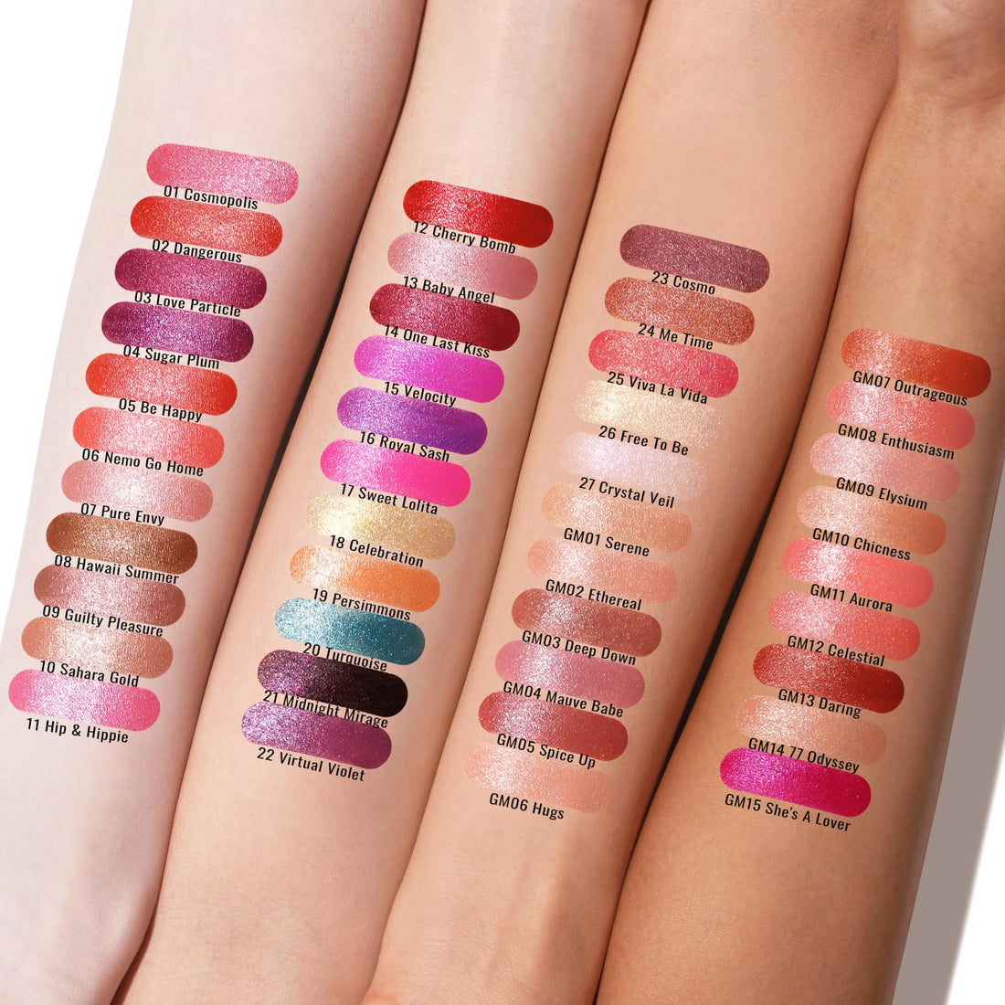 OULAC Metallic Shine Glitter Lipstick, Pink High Impact Lipcolor, Lightweight Soft and Ultra Hydrating, Long Lasting, Vegan & Cruelty-Free, Full-Coverage Lip Color 4.3 g/0.15 HIP & HIPPIE(11) Halalzen