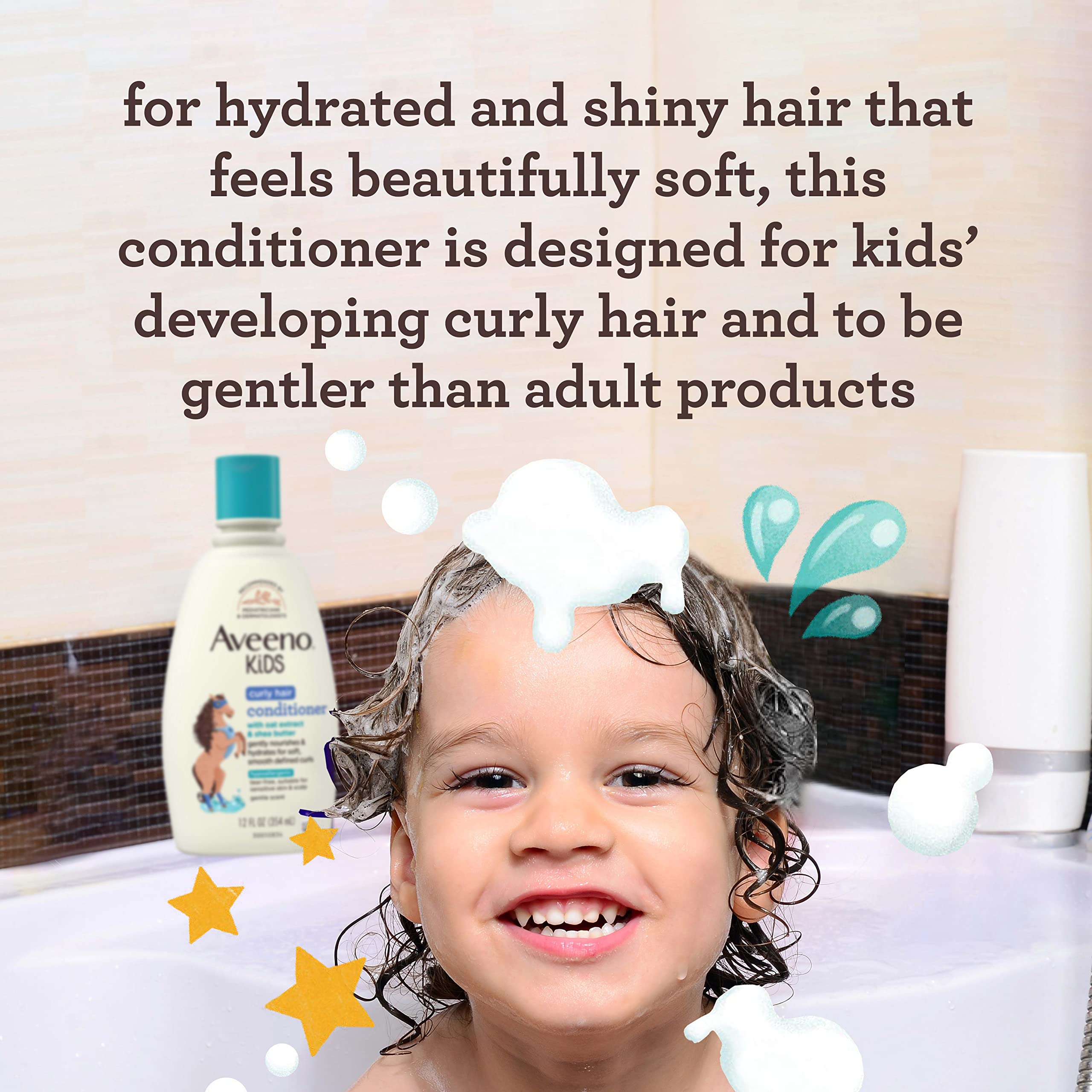 Aveeno Kids Coily Hair Conditioner with Oat Extract & Coconut Oil, Coily Hair Conditioner for Toddlers Detangles & Moisturizes Coils for Healthy-Looking Hair, Hypoallergenic, 12 fl. oz Halalzen
