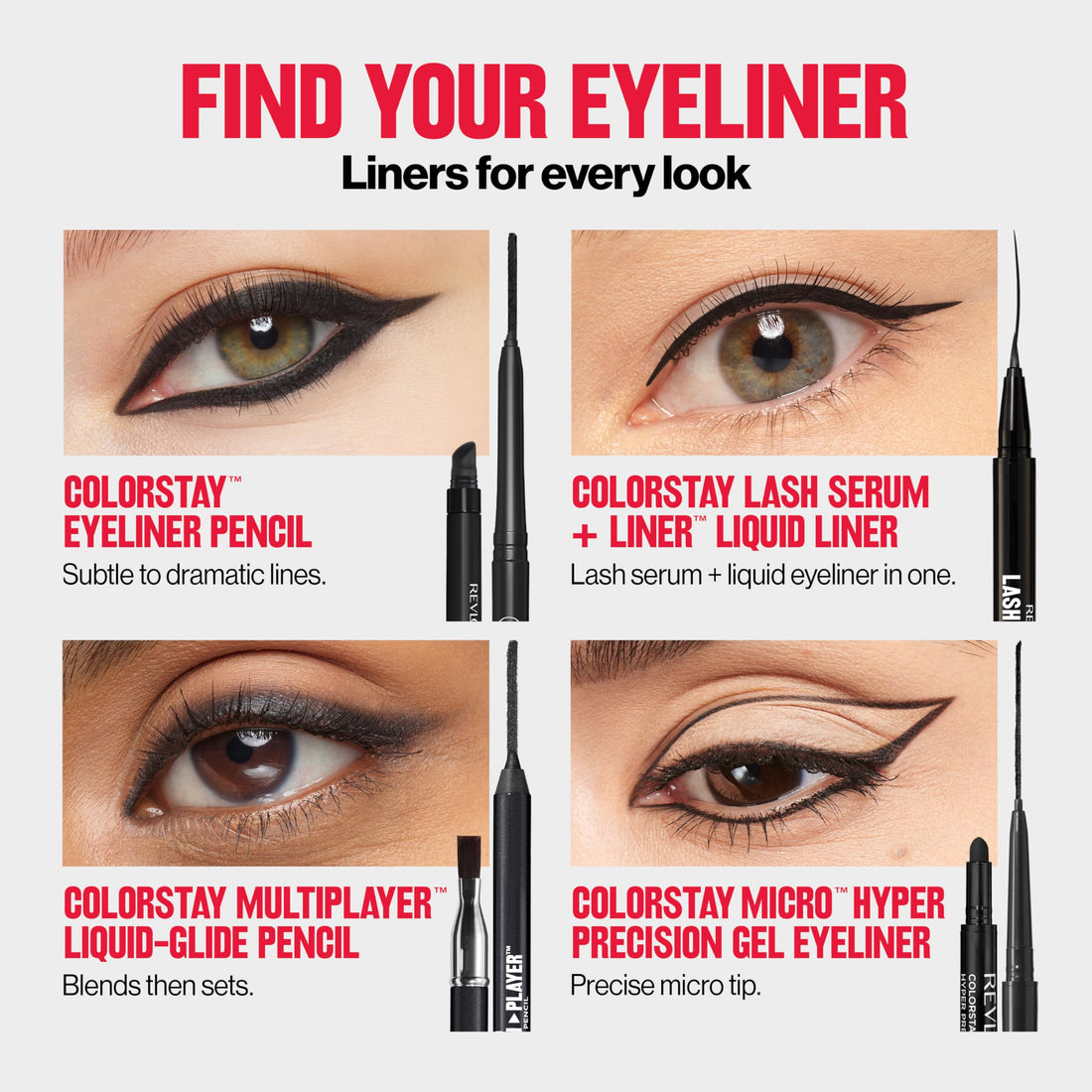 Revlon ColorStay Pencil Waterproof Eyeliner, Smudge-Proof, Eye Makeup with Built-In Sharpener, 201 Black, 2 pack