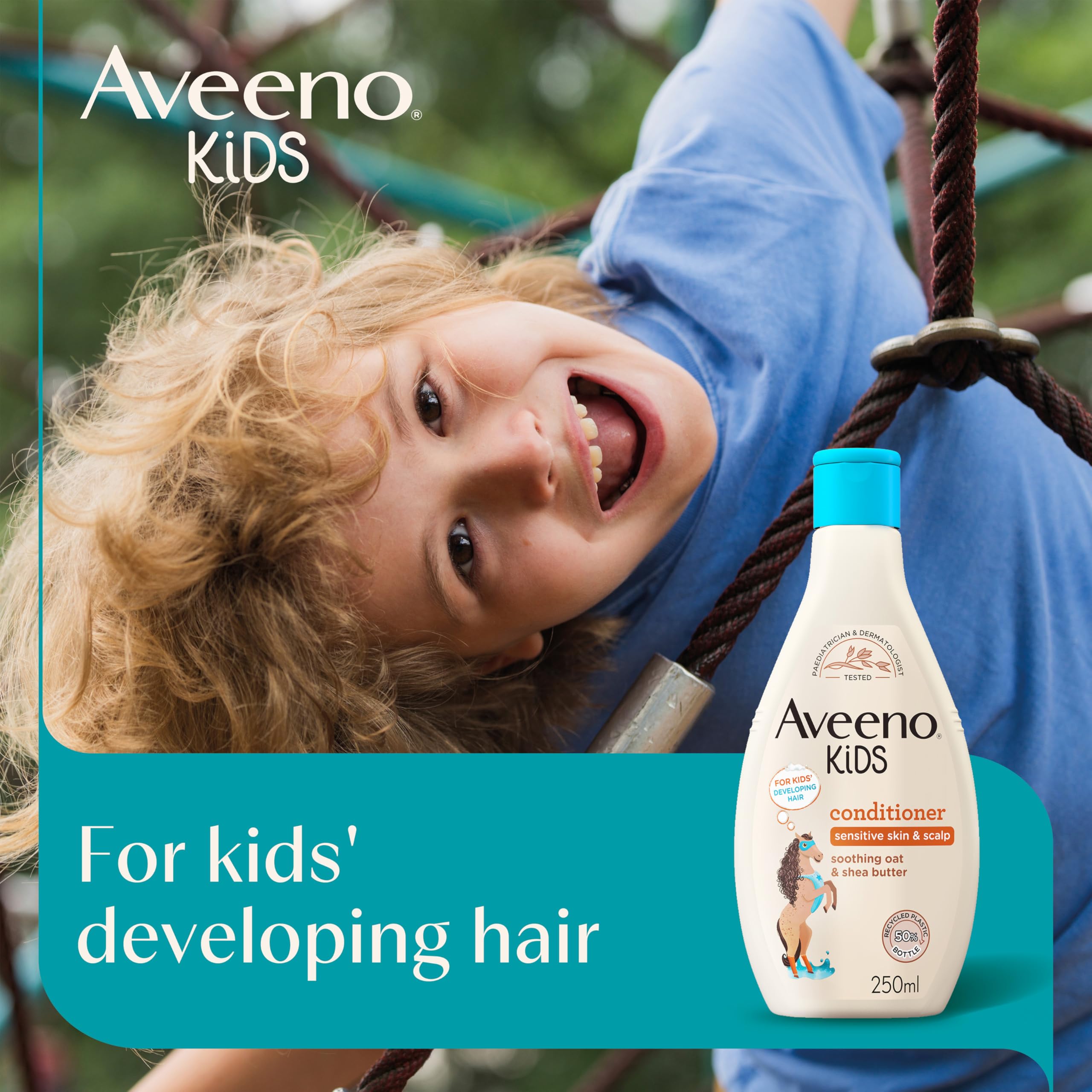 Aveeno Baby Kids Conditioner 250ml | Enriched with Soothing Oat & Shea Butter | Hair Conditioner for Children Developed for Your Little Superhero | Childrens Toiletries Sets