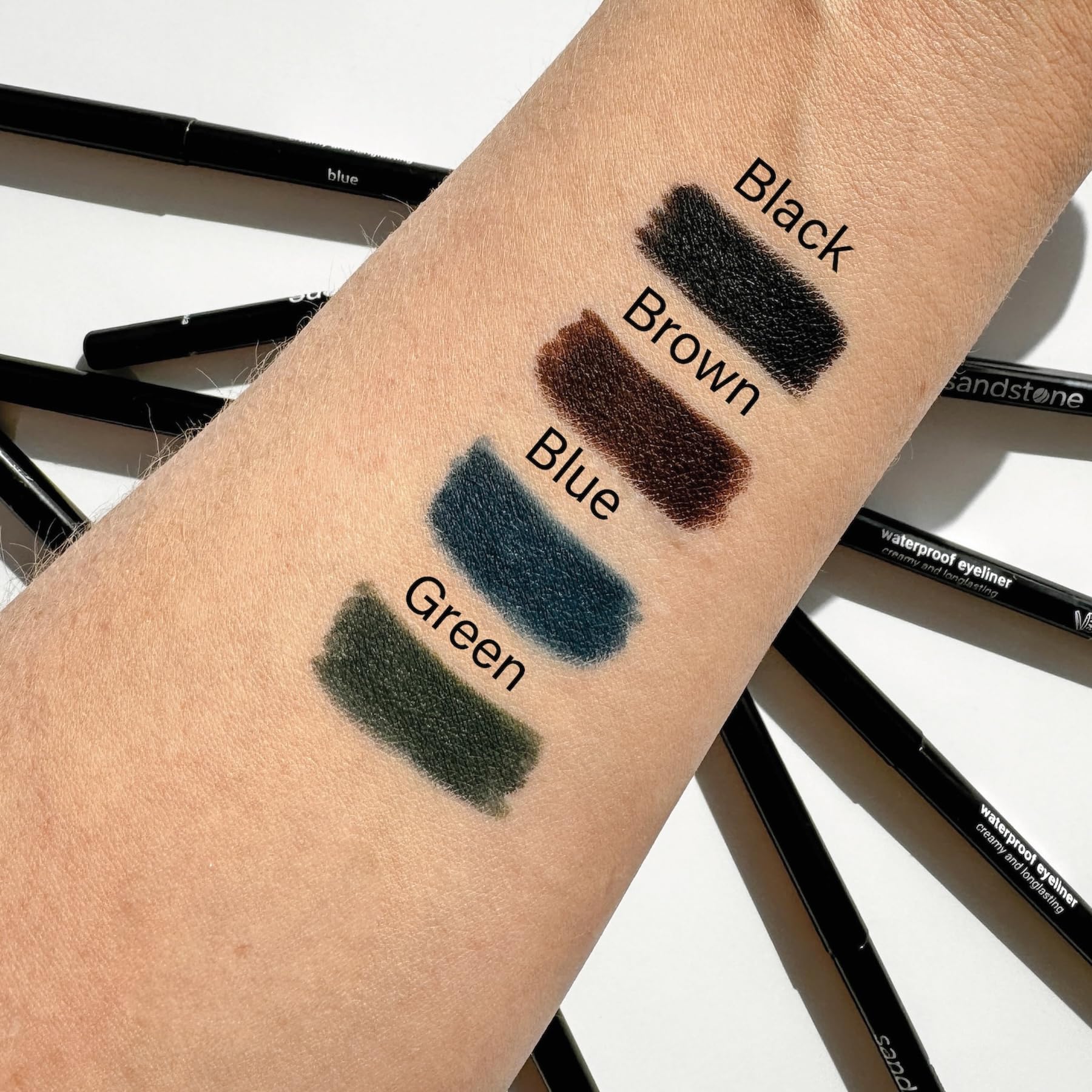 Sandstone Scandinavia Waterproof Eyeliner Pencil - Long-Lasting Gel Eye Liner for Sensitive Eyes - Hypoallergenic & Smudge-Proof - Fragrance-Free, Vegan & Allergy Tested (Black) Halalzen