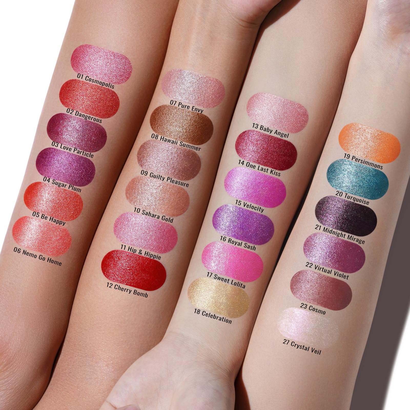 OULAC Metallic Shine Glitter Lipstick, Pink High Impact Lipcolor, Lightweight Soft and Ultra Hydrating, Long Lasting, Vegan & Cruelty-Free, Full-Coverage Lip Color 4.3 g/0.15 HIP & HIPPIE(11) Halalzen