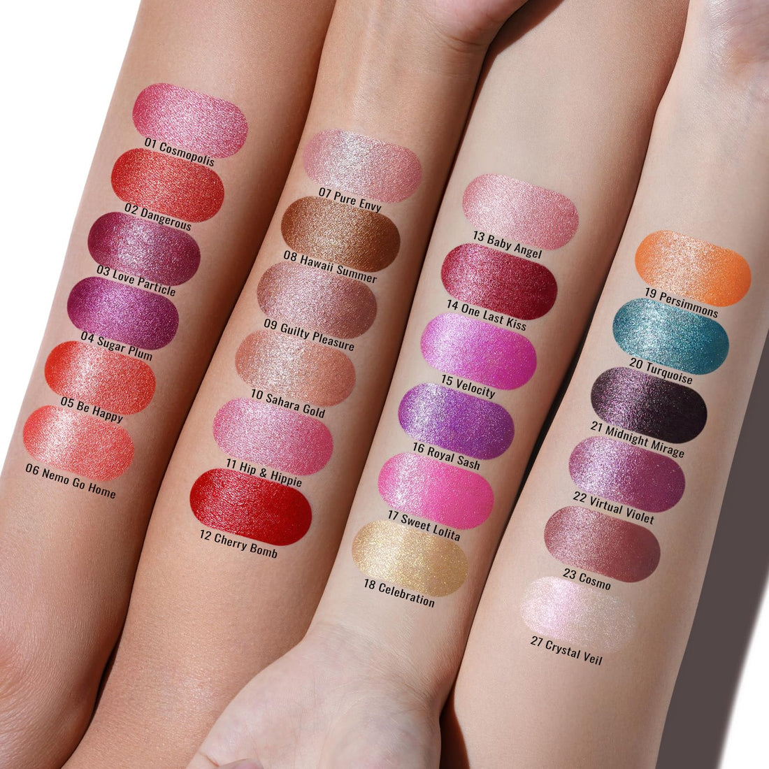 OULAC Metallic Shine Glitter Lipstick, Pink High Impact Lipcolor, Lightweight Soft and Ultra Hydrating, Long Lasting, Vegan & Cruelty-Free, Full-Coverage Lip Color 4.3 g/0.15 HIP & HIPPIE(11) Halalzen