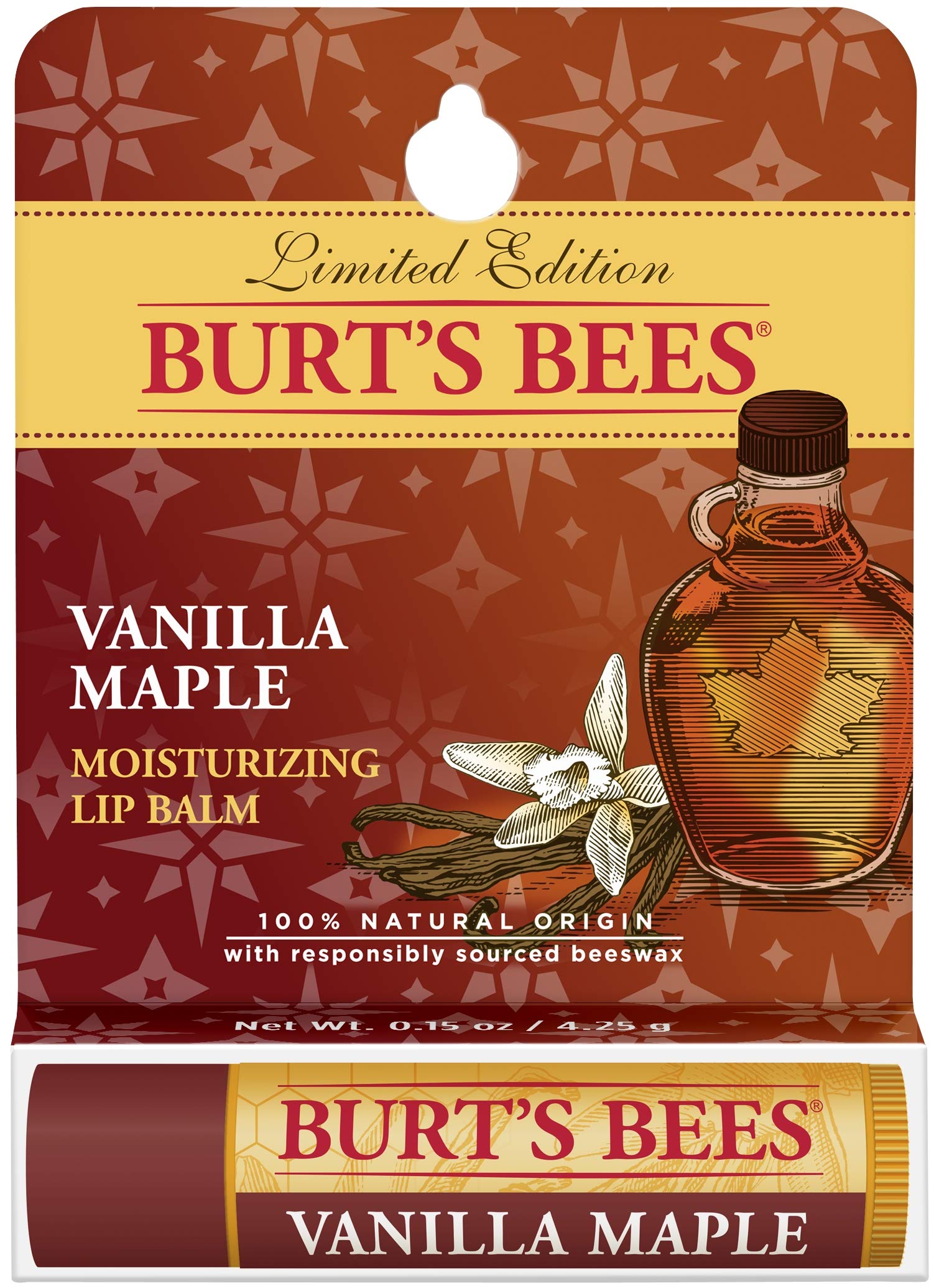 Burt's Bees Lip Balm Pomegranate, Moisturising Lip Balm With Beeswax & Vitamin E, 100% Natural Origin, 4.25g Halalzen