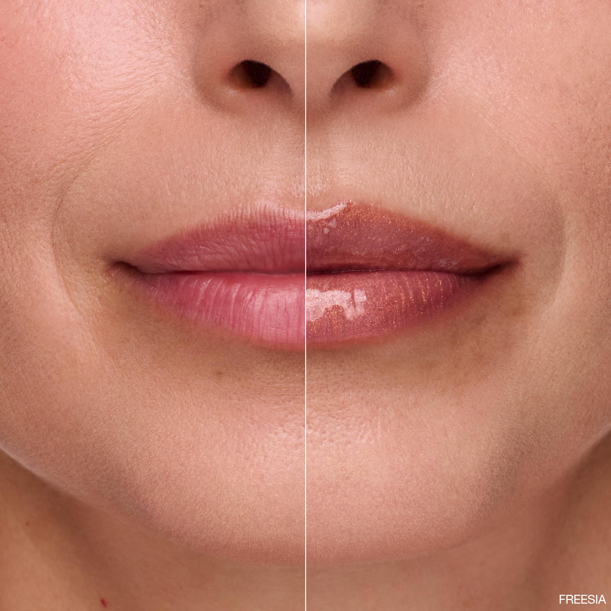 Ogee Beyond Clean Lip Gloss - Certified Organic Lip Gloss for Women - Effortlessly Plump, Hydrate & Add High-Shine Color, Freesia - Desert Rose Shimmer