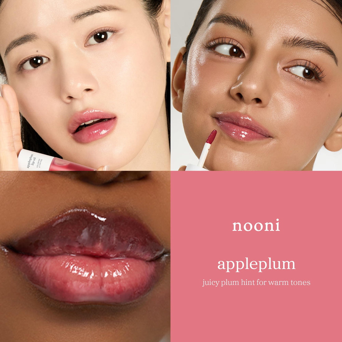 NOONI Korean Lip Oil - Applepeony | Long-Lasting, Moisturizing, Plumping, Revitalizing for Dry Lips, Waterproof, No Peel Off, Hydrating Lip Stain, Stocking Stuffers, Cute Stuff, 0.12 FL Oz Halalzen