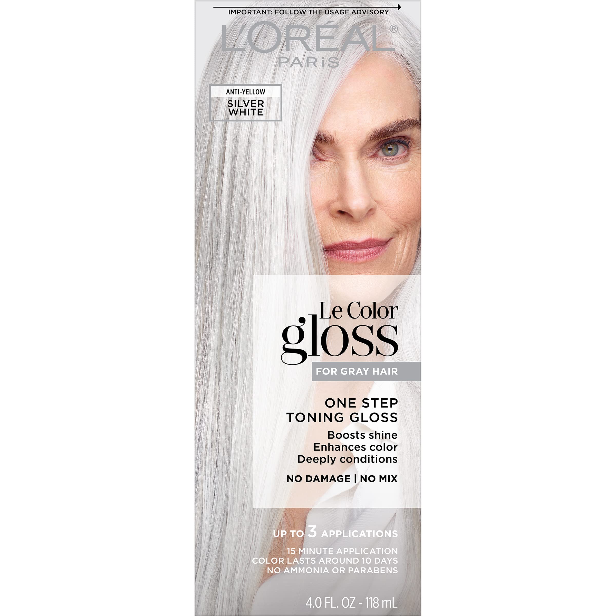 L’Oreal Paris Le Color Gloss One Step In-Shower Toning Hair Gloss for Bleached Hair, Neutralizes Brass, Conditions & Boosts Shine, Platinum Pearl, 4 Ounce
