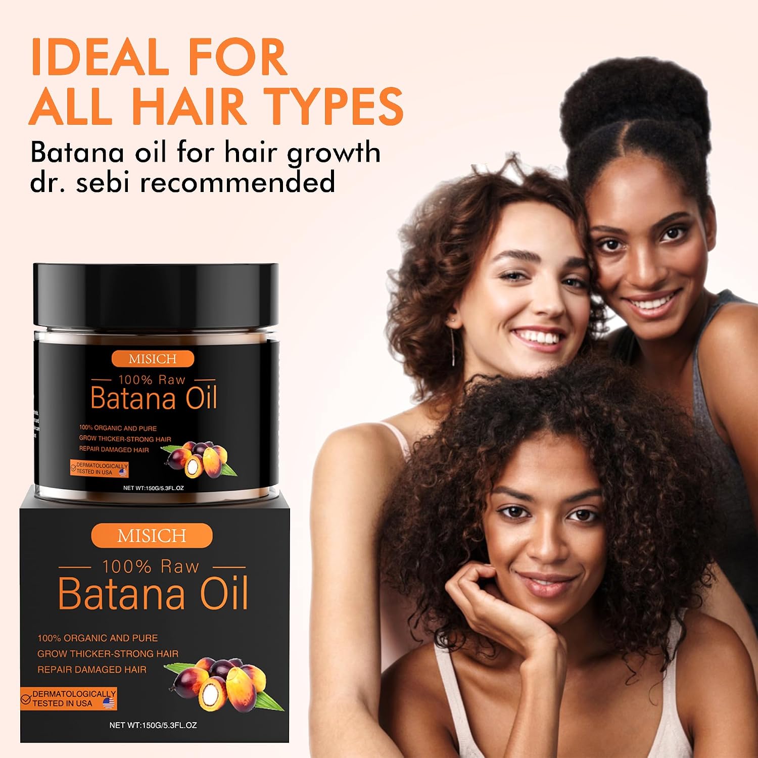 Raw Batana Oil for Hair Growth, 100% Natural Pure Dr. Sebi Botana Oil, Unrefined Organic Batana Hair Growth Oil for Prevent Hair Loss, Enhances Hair Thickness for Men & Women 5.3 oz