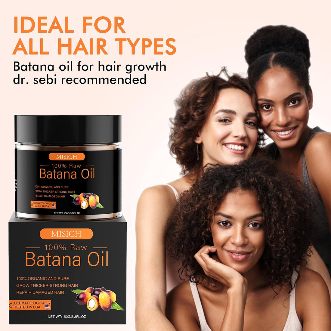 Raw Batana Oil for Hair Growth, 100% Natural Pure Dr. Sebi Botana Oil, Unrefined Organic Batana Hair Growth Oil for Prevent Hair Loss, Enhances Hair Thickness for Men & Women 5.3 oz