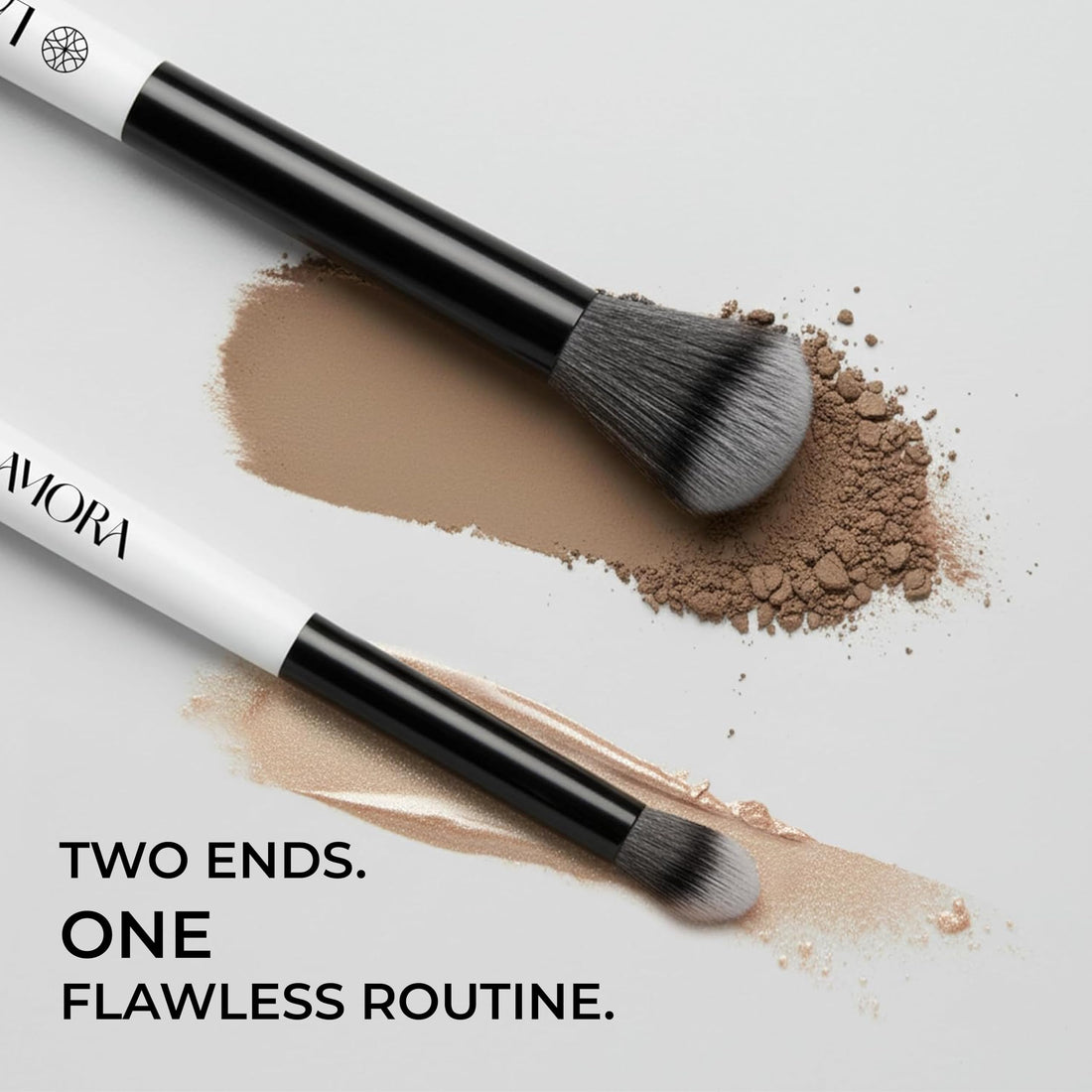 LAMORA Concealer Makeup Brush Under Eye - Angled Flat Top Kabuki Nose Contour Brush - Ideal for Concealing Blending Setting Buffing with Powder Liquid Cream Cosmetic - Small Makeup Foundation Brush Halalzen