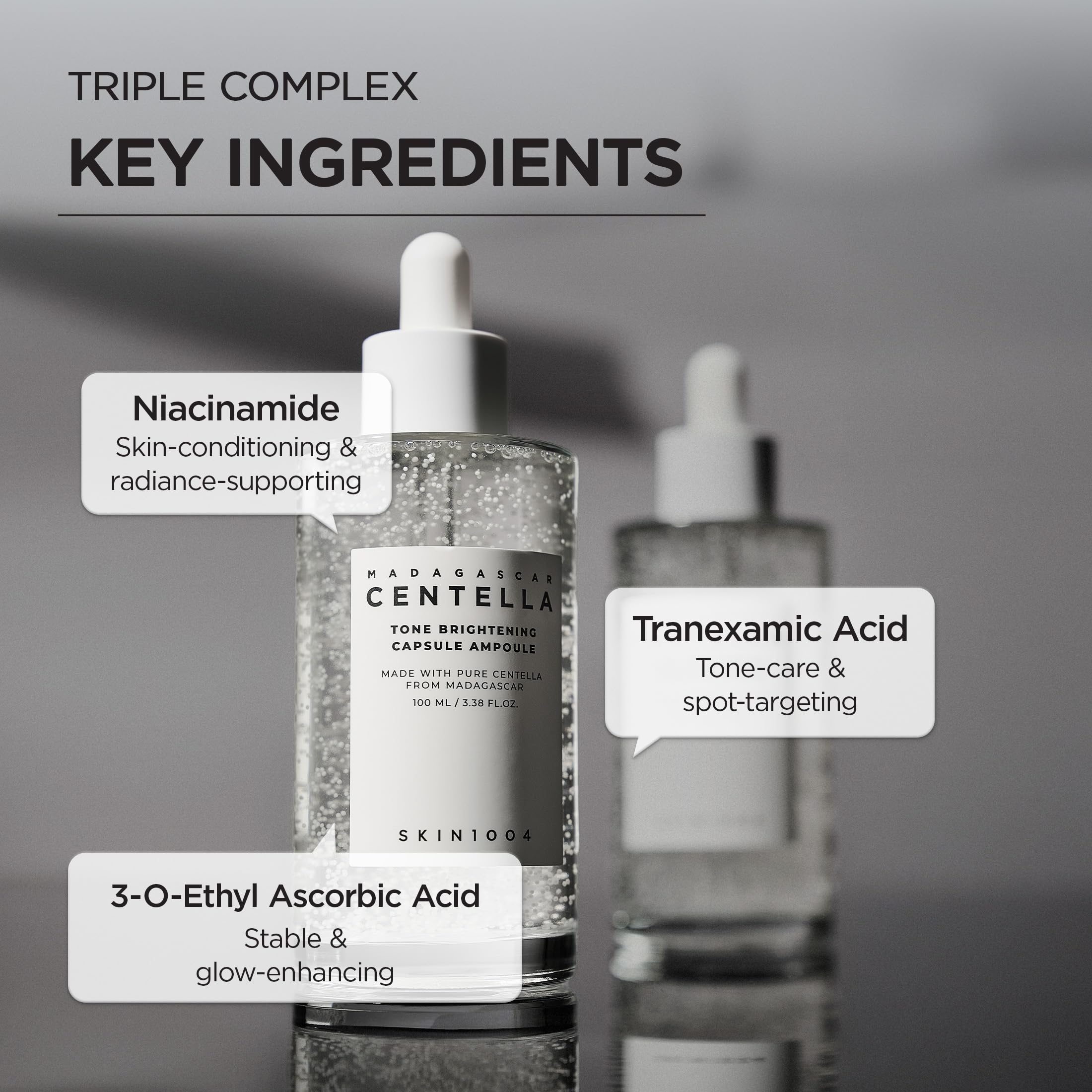 SKIN1004 Tone Balancing Capsule Ampoule, Niacinamide & Centella Serum for Face, Korean Hydrating Facial Serum for Unevne Skin Tone with Tranexamic Acid, Korean Skin Care, 3.38 fl.oz / 100ml Halalzen