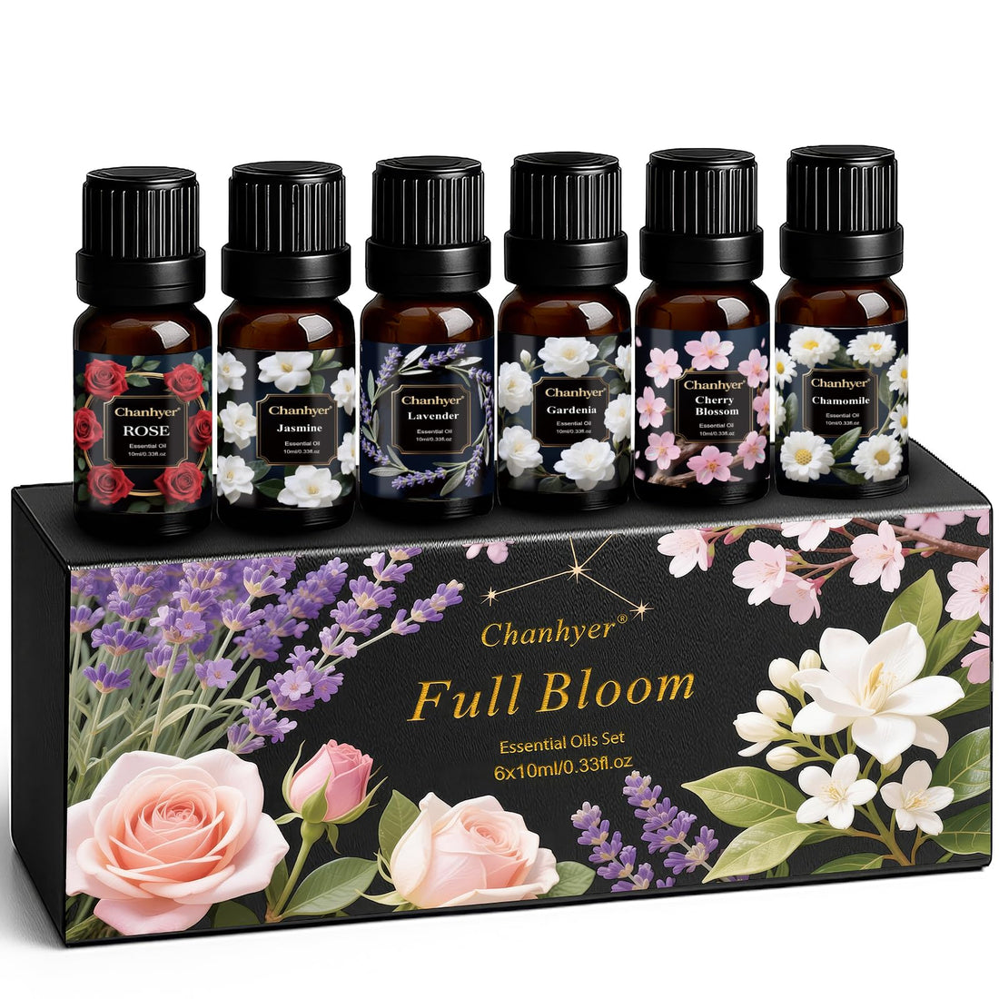 Hotel Collection Essential Oils for Diffusers for Home - 6 x 10 ml Luxury Scented Oil Set with Luxury Night,Jasmine Peppermint,White Tea,Citrus Happiness,My Way,Hotel Lobby,Gift for Women and Men