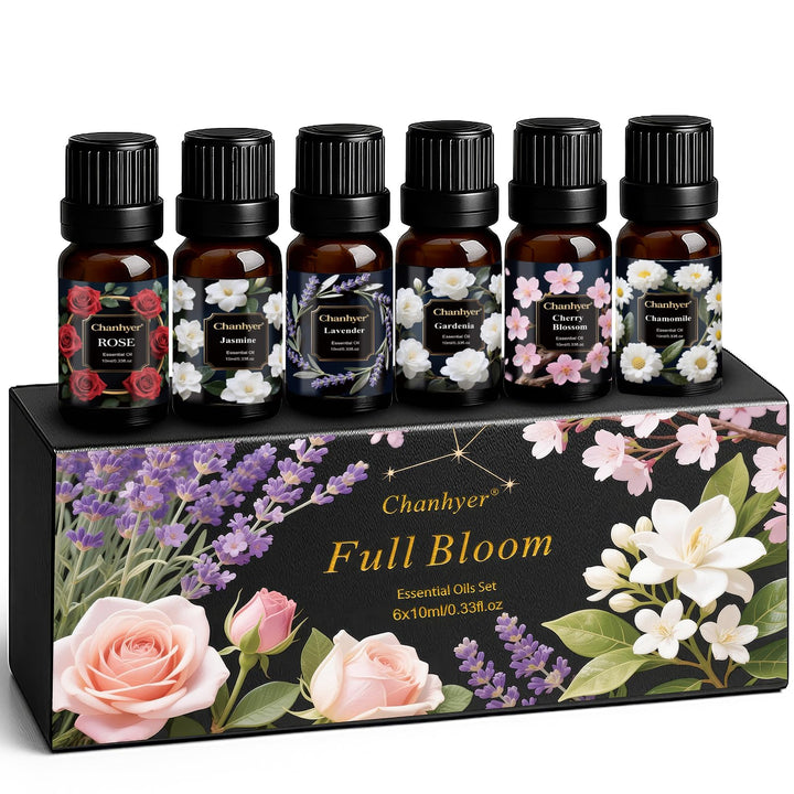Hotel Collection Essential Oils for Diffusers for Home - 6 x 10 ml Luxury Scented Oil Set with Luxury Night,Jasmine Peppermint,White Tea,Citrus Happiness,My Way,Hotel Lobby,Gift for Women and Men