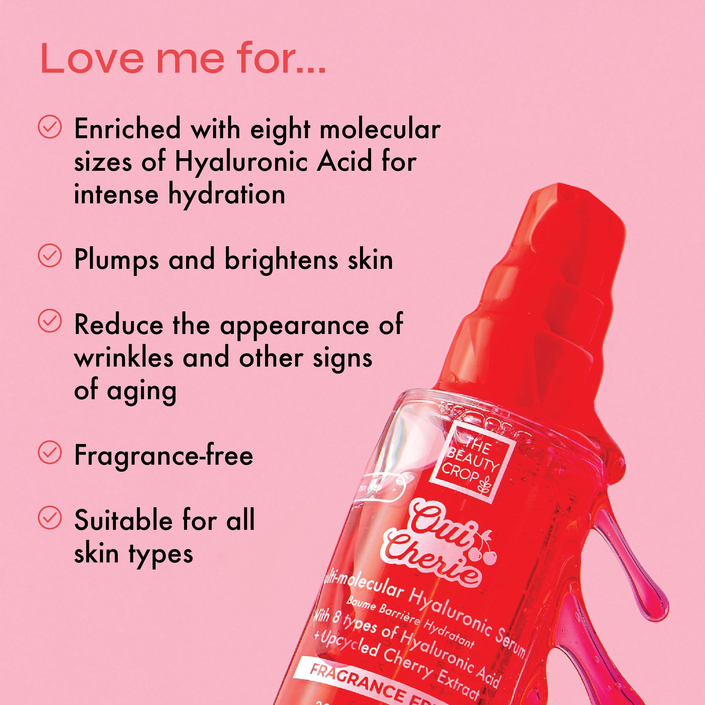 The Beauty Crop Oui Cherie Mist - Hydrating Dual-Phase Setting Spray with Cherry Extract and Hyaluronic Acid, Vegan Friendly - 100 ml Halalzen