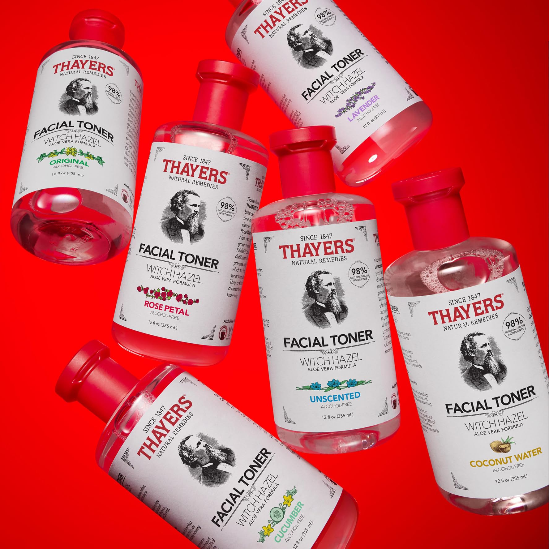 Thayers Witch Hazel Facial Gentle Rose Petal Toner Lotion with Organic Aloe Vera, All Day Hydration, Redue Pores & Improve Skin Texture, Vegan & Alcohol Free, 355ml