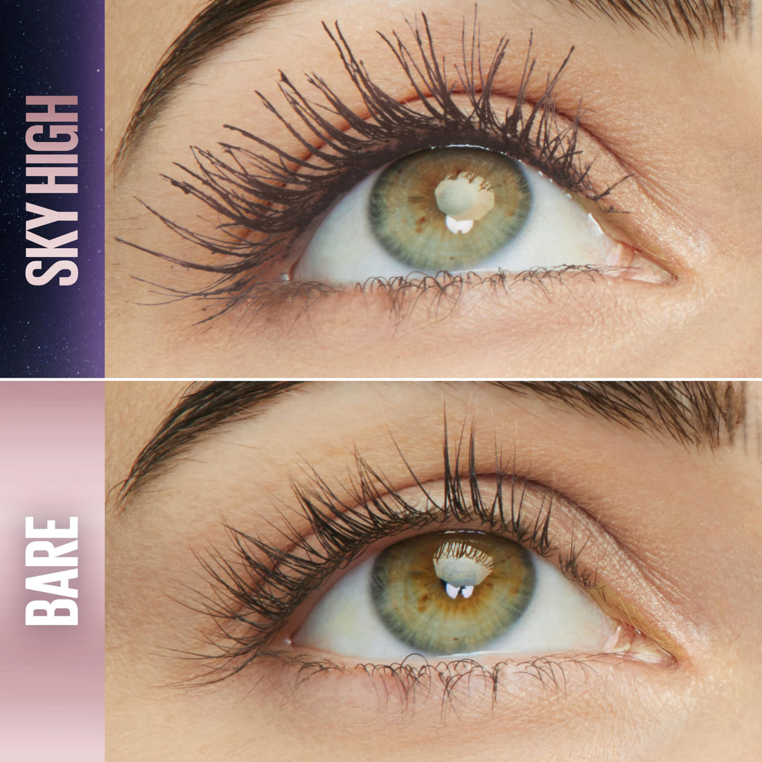 Maybelline Lash Sensational Sky High Washable Mascara Make-up, Volumen, Verlängerung, Definition, Schwung, Multiplikation, aufbaufähige Formel, Very Black, 1 Stück