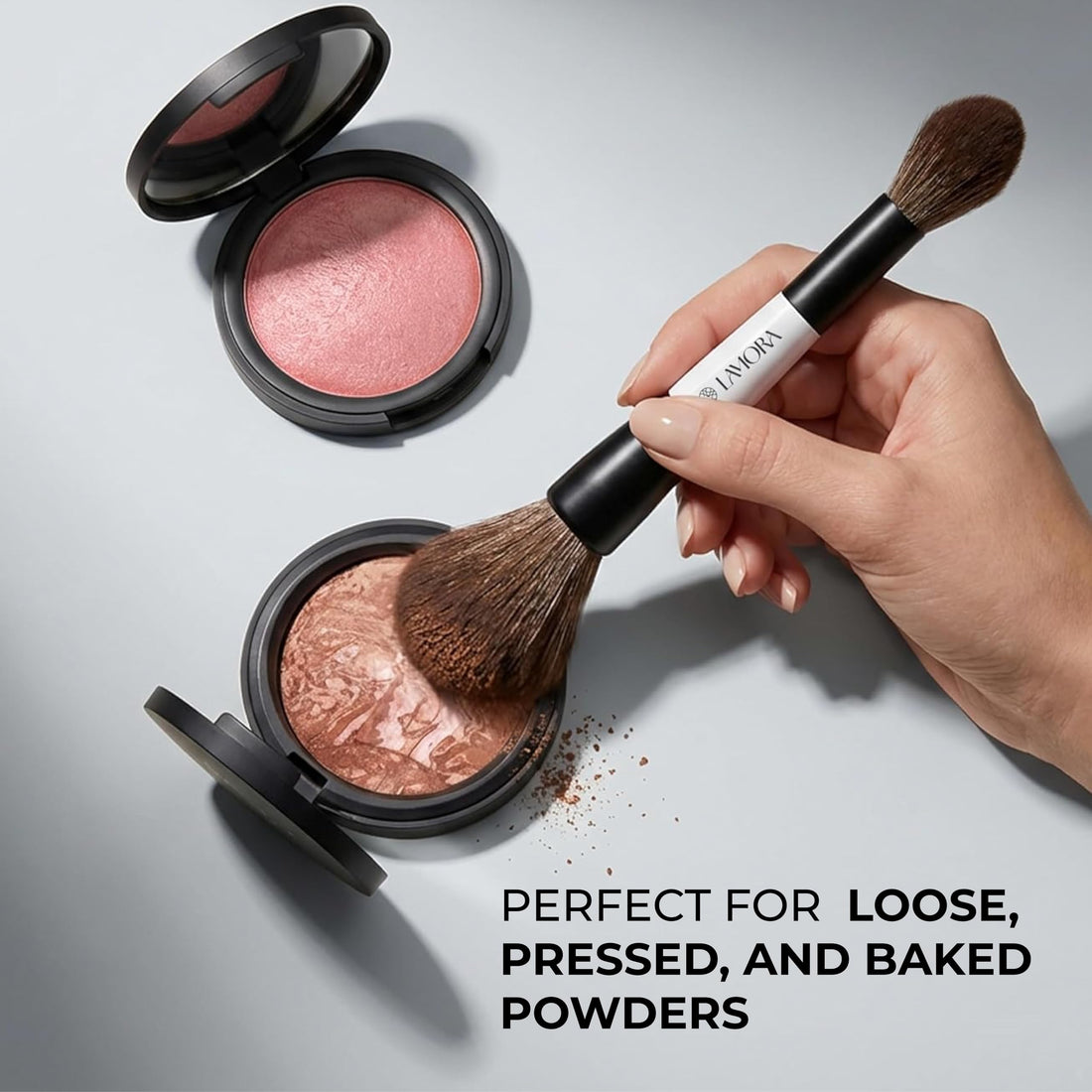 LAMORA Concealer Makeup Brush Under Eye - Angled Flat Top Kabuki Nose Contour Brush - Ideal for Concealing Blending Setting Buffing with Powder Liquid Cream Cosmetic - Small Makeup Foundation Brush Halalzen