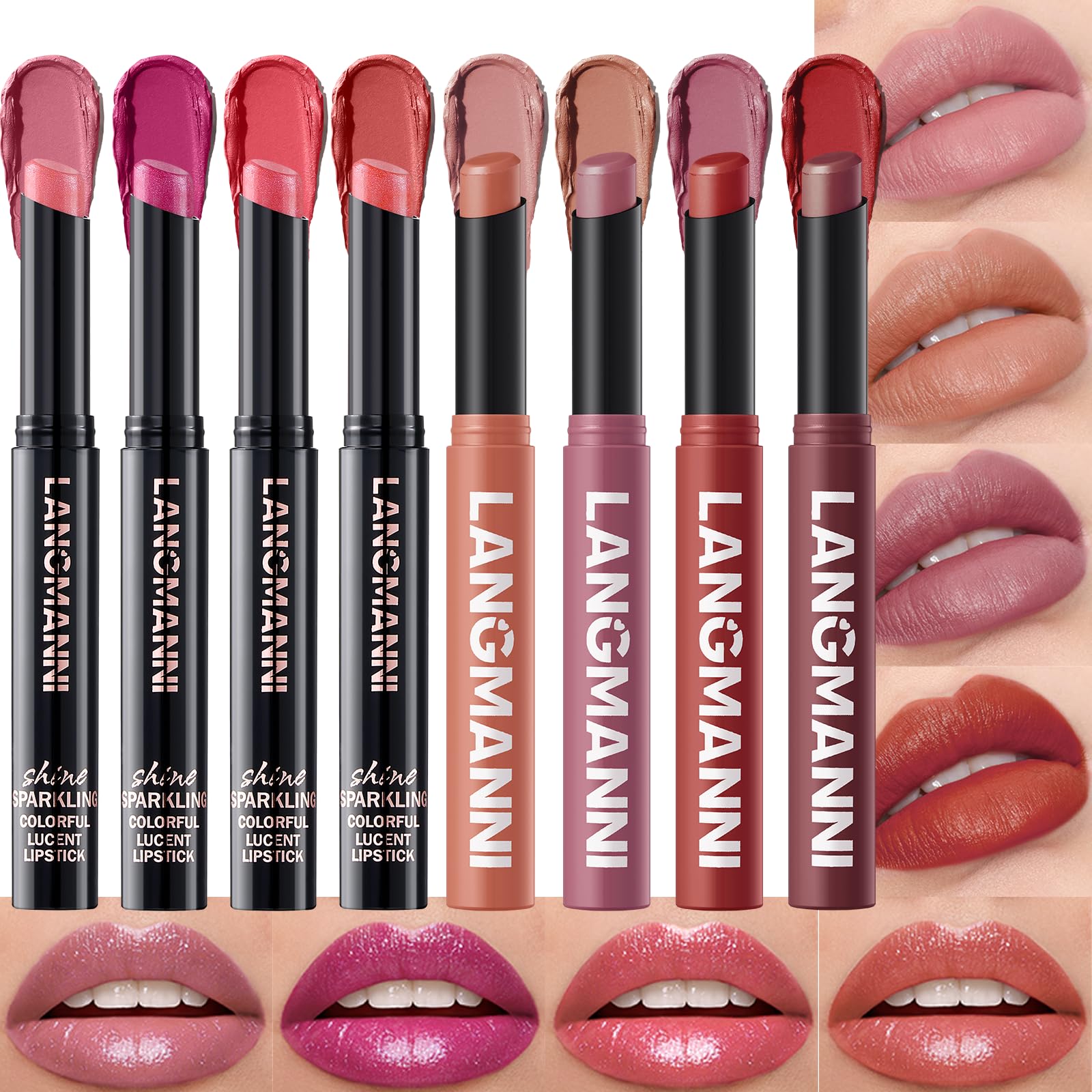 12Pcs Velvet Matte Lipstick Nude Matte Soft Dark Color Stick High Pigmented Long-Lasting Waterproof Lip Stick Lip Balm Beauty Cosmetics Gift for Women(01#-12#)
