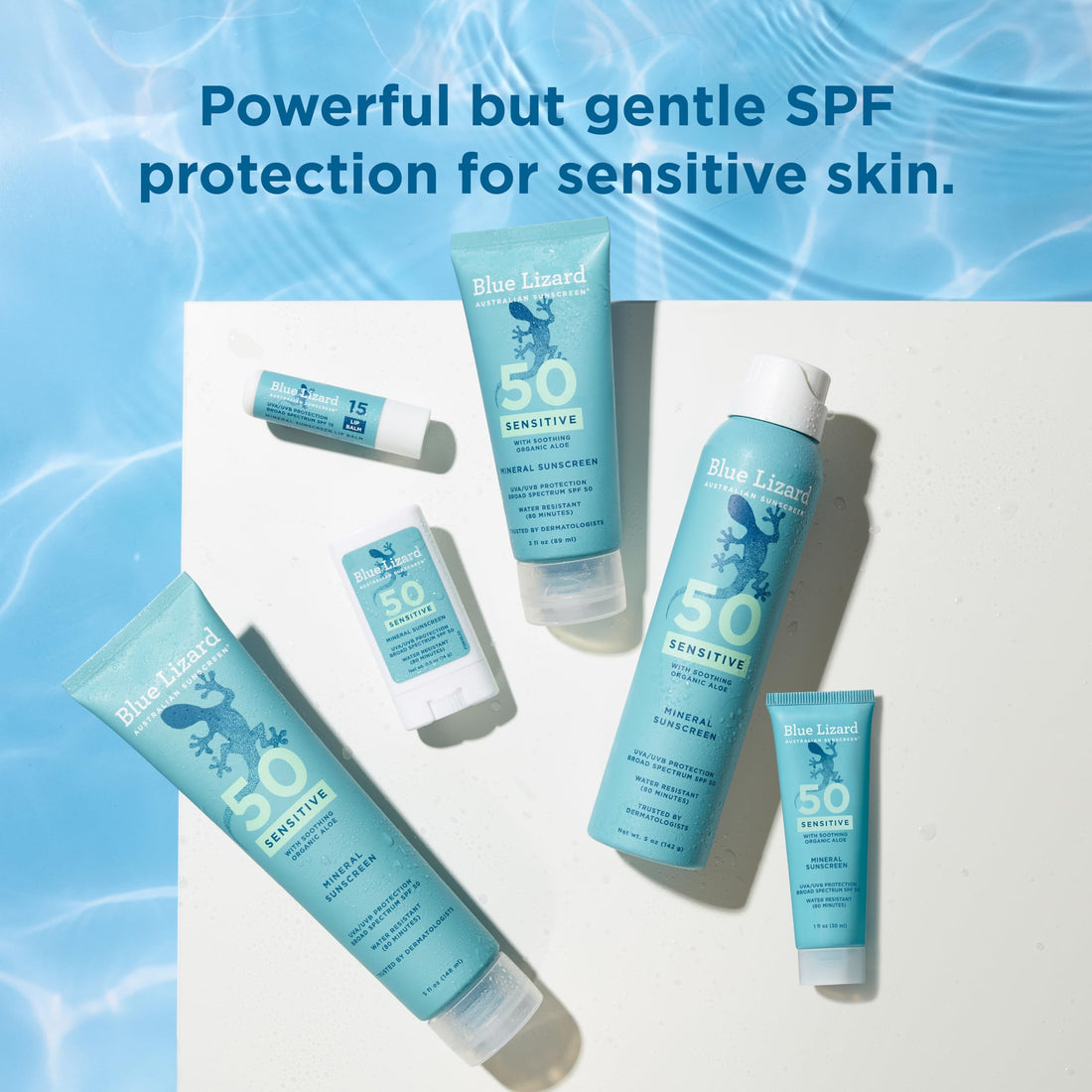 Blue Lizard Sensitive Mineral SPF 50 Sunscreen Lotion, 100% Mineral Sunscreen, UVA/UVB Protection, Infused with organic Aloe Vera, Soothes and Hydrates, 5 fl oz Halalzen
