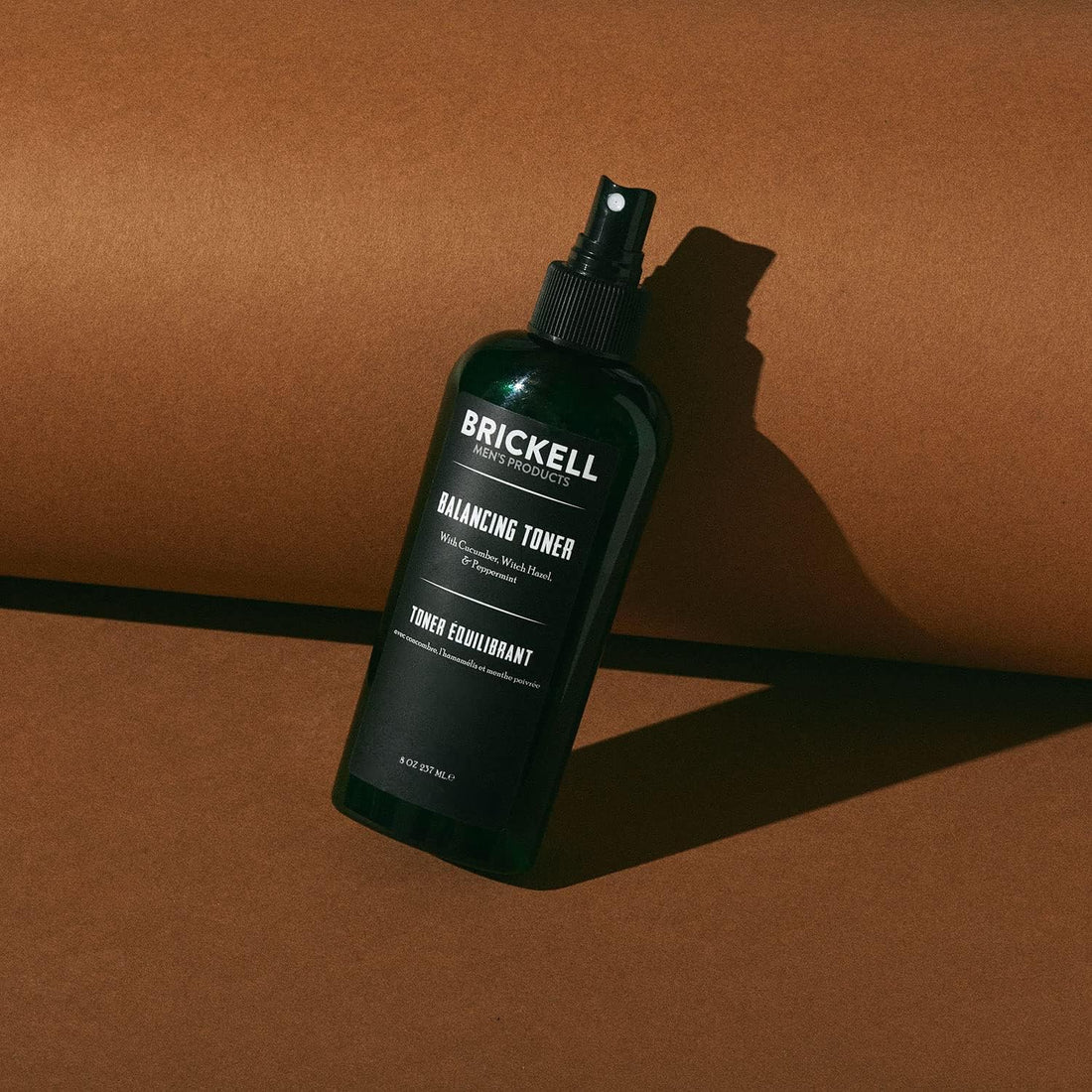 Brickell Men's Balancing Toner for Men, Natural and Organic Alcohol-Free Cucumber, Mint Facial Toner with Witch Hazel, 236 mL, Scented