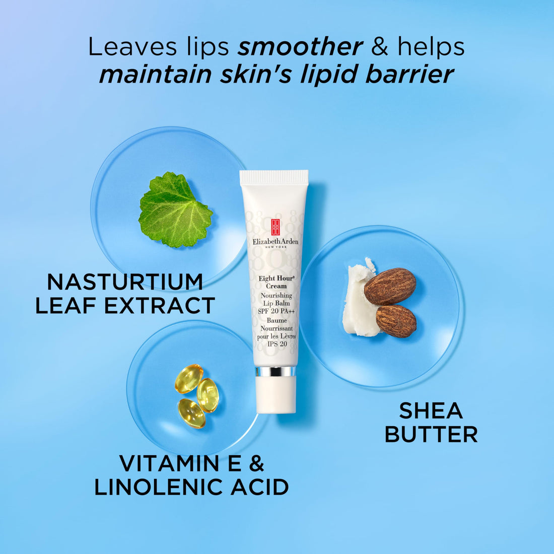 Elizabeth Arden Eight Hour Cream Nourishing Lip Balm SPF 20, 14.8ml, Long-lasting Moisture & Conditioning, Sun Protection for Dry Lips, Unisex
