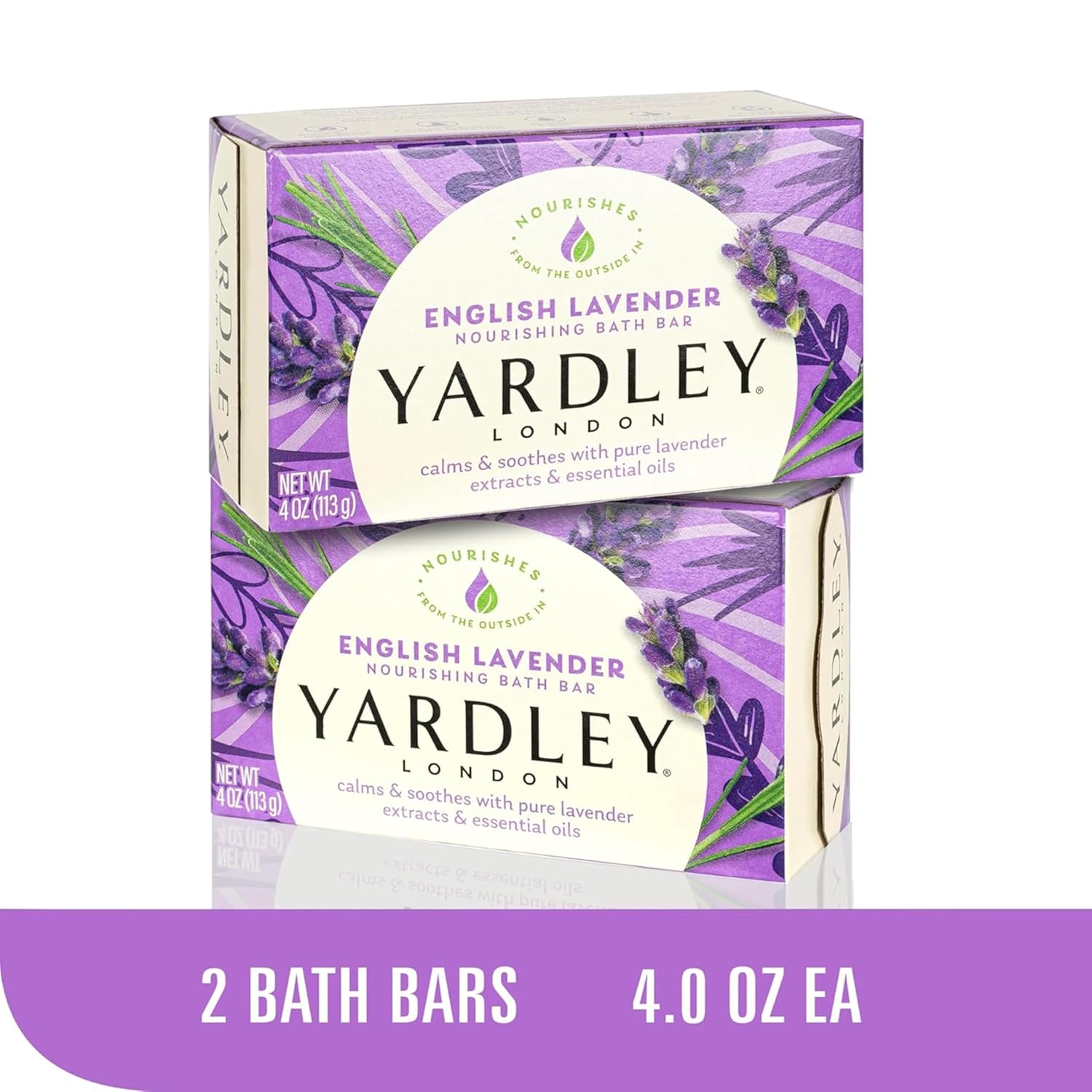 Yardley London Seifenbadriegel-Paket - 10 Riegel: English Lavender, Hafer und Mandel, Aloe und Avocado, Kakaobutter, Zitronenverbene 4,25 Unzen Riegel (10er-Pack, je zwei Stück)