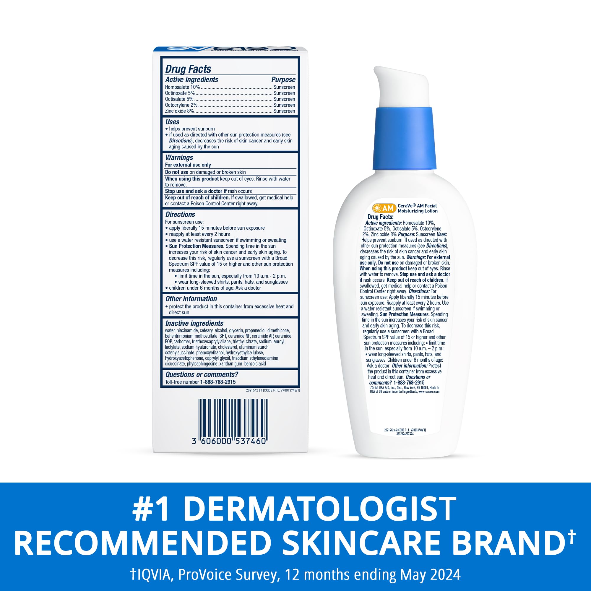 CeraVe AM Facial Moisturizing Lotion with SPF 30, Oil-Free Face Moisturizer with SPF, Formulated with Hyaluronic Acid, Niacinamide & Ceramides, Non-Comedogenic, Broad Spectrum Sunscreen, 3 Ounce Halalzen