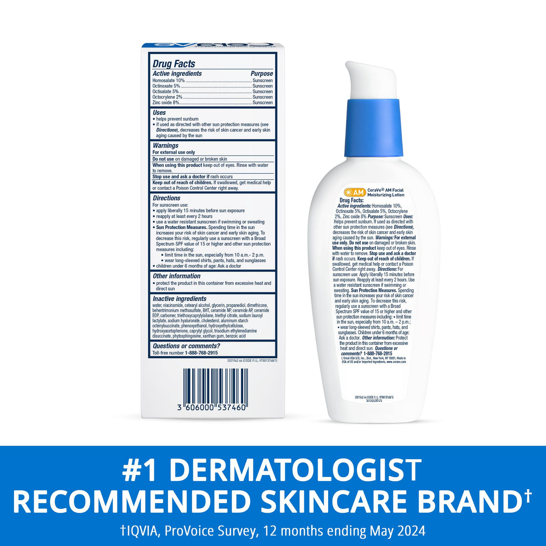 CeraVe AM Facial Moisturizing Lotion with SPF 30, Oil-Free Face Moisturizer with SPF, Formulated with Hyaluronic Acid, Niacinamide & Ceramides, Non-Comedogenic, Broad Spectrum Sunscreen, 3 Ounce Halalzen