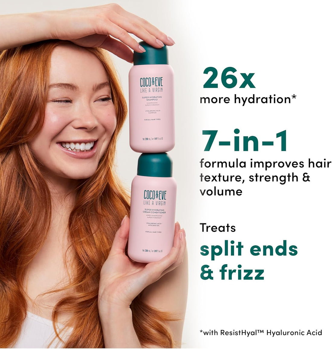 Coco & Eve Like A Virgin - Moisturising Shampoo & Conditioner - Natural Hair Care without Sulphates, with Argan, Coconut and Avocado Oil - for Dry, Damaged & Coloured Hair - 280 ml Halalzen