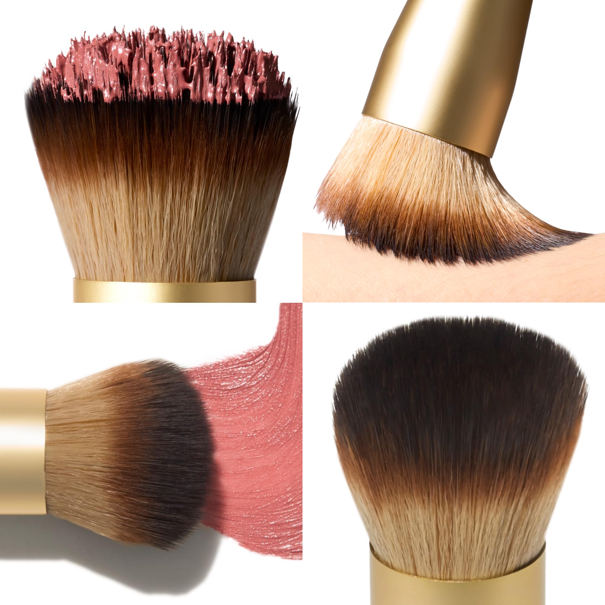 LAURA GELLER NEW YORK Retractable Black Kabuki Brush for Liquid, Cream and Powder Face Makeup With Aluminum Handle Halalzen